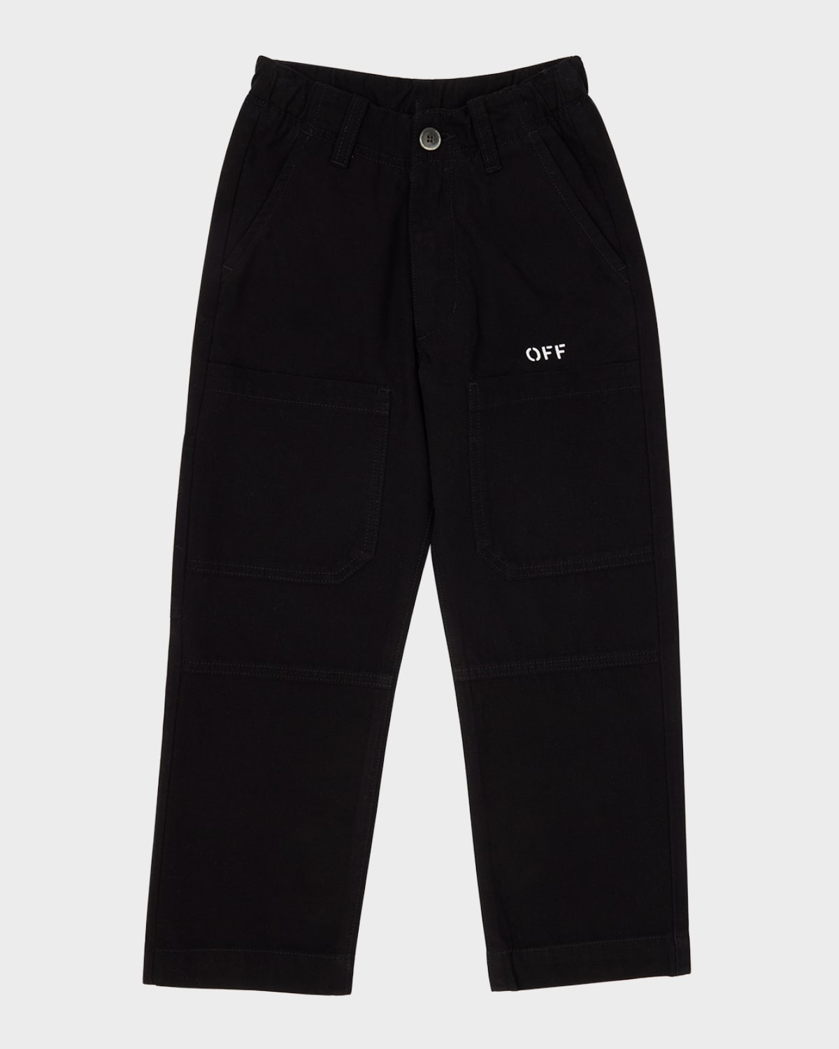 Off-white Off Stamp Clear Worker Pant Black Whit In Black/white