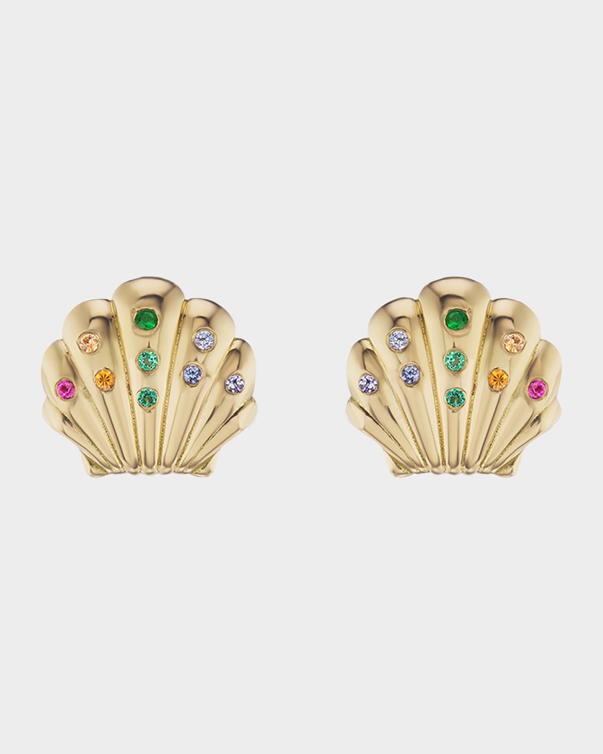 Small Shell Stud Earrings with Stones
