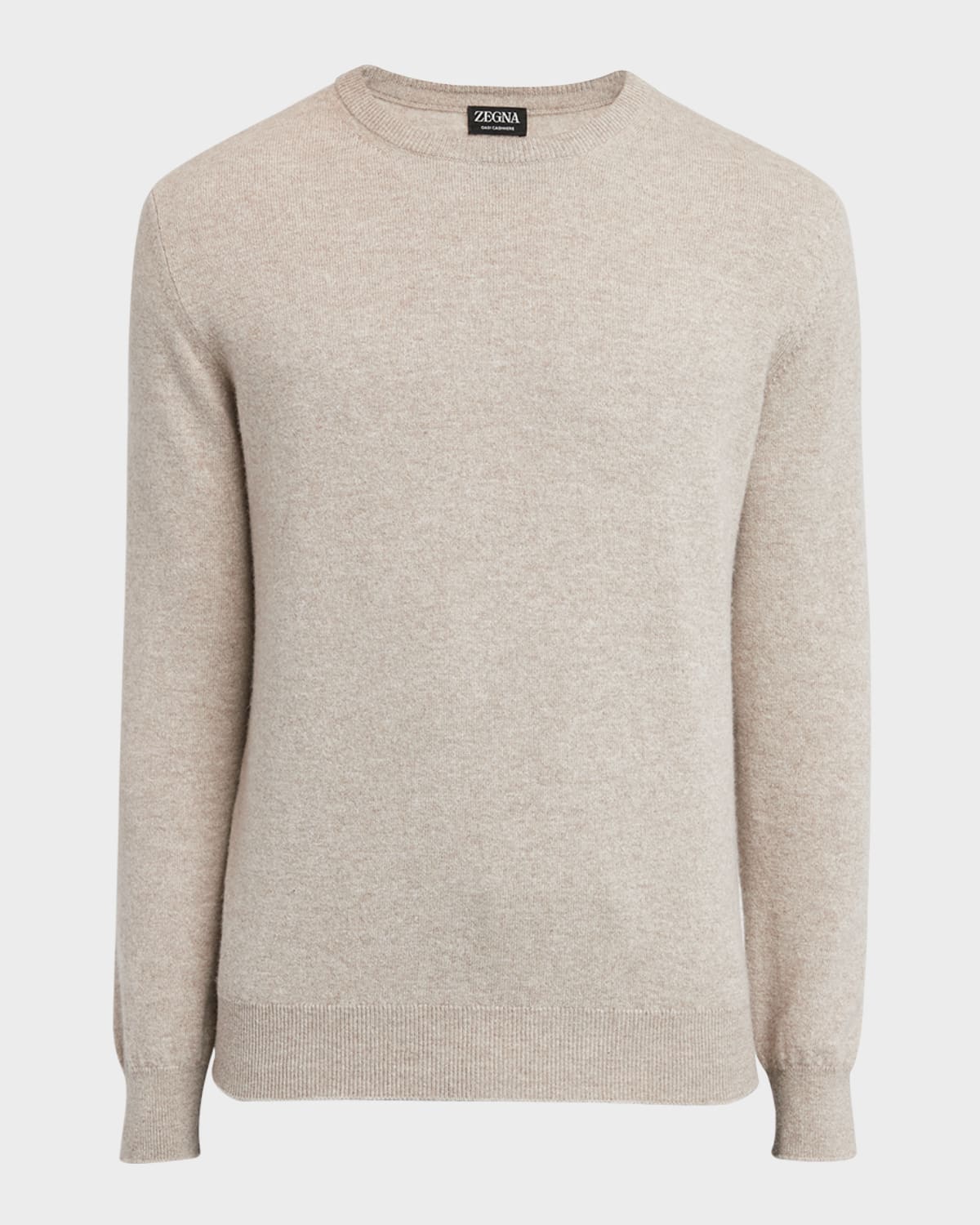 Shop Zegna Men's Solid Oasi Cashmere Sweater In Md Bge Sld