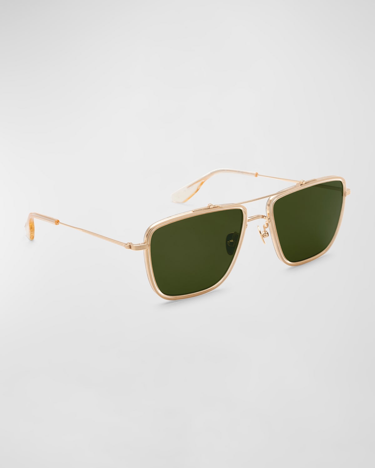 Shop Krewe Vail Polarized Titanium Aviator Sunglasses In Haze 18k Titanium Polarized