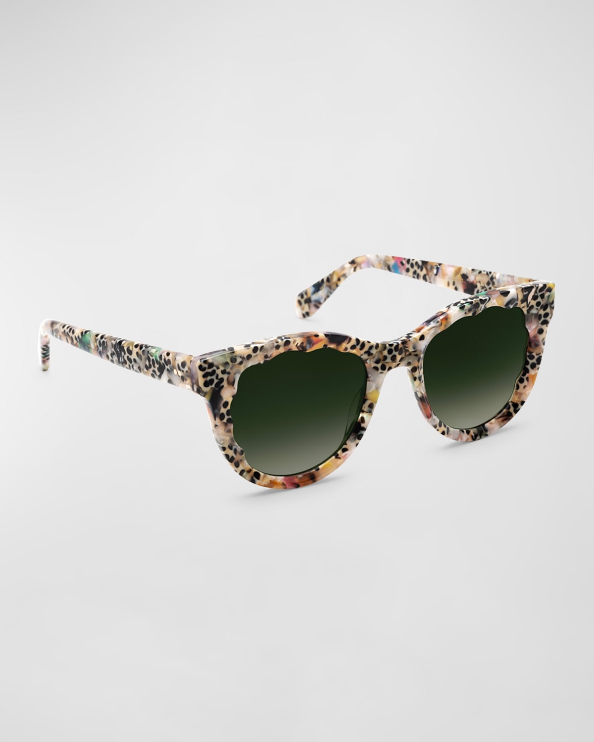 Shop Krewe Ellie Acetate Round Sunglasses In Poppy