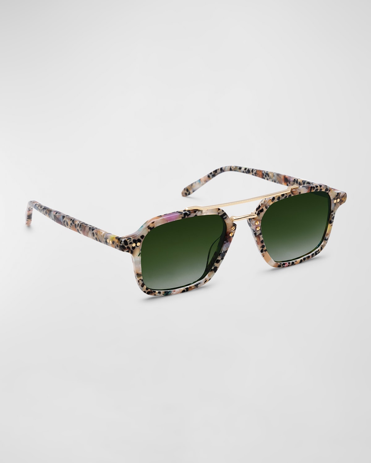 Shop Krewe Colton Patterned Acetate Aviator Sunglasses In Poppy