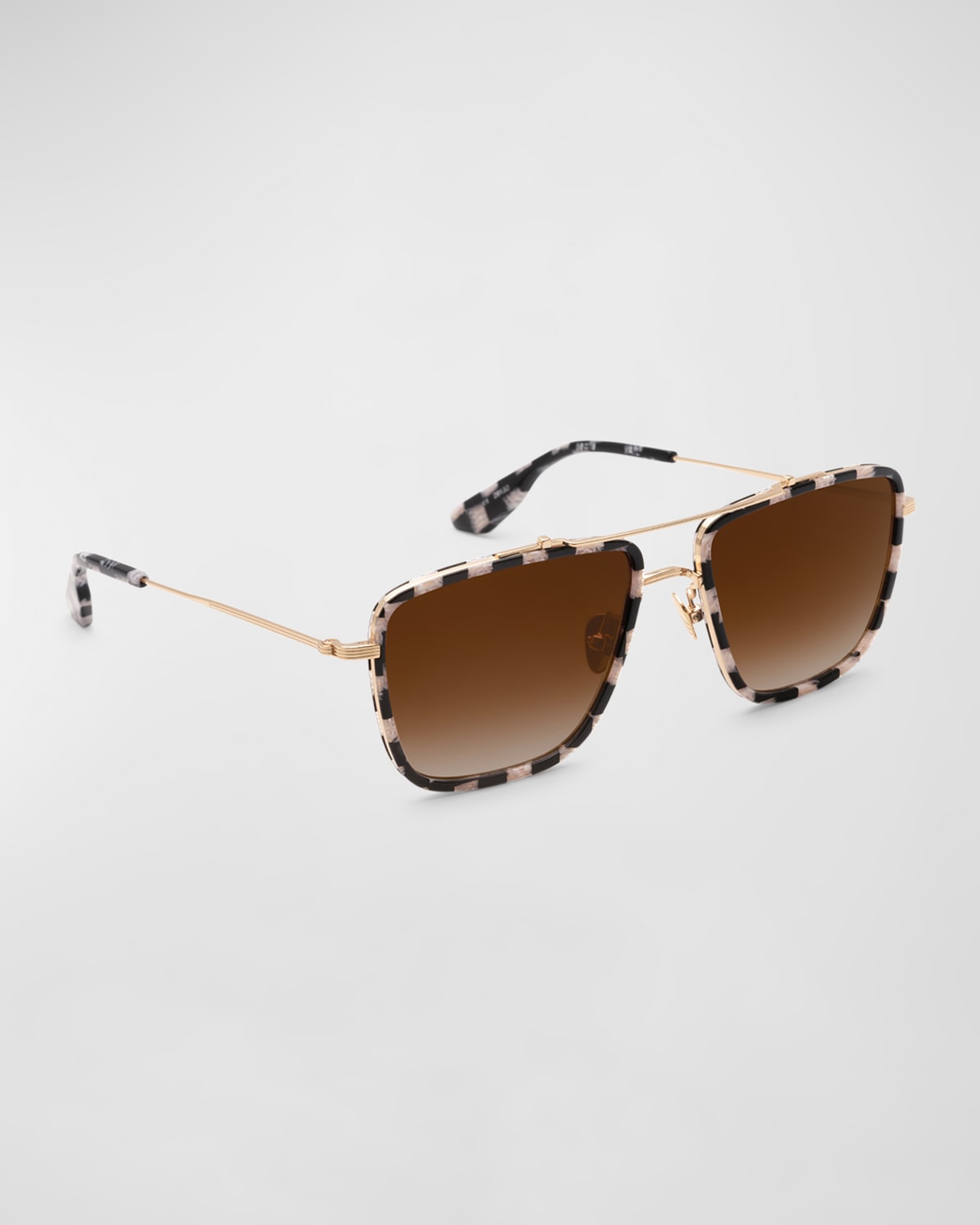 Shop Krewe Vail Titanium Aviator Sunglasses In Harlequin