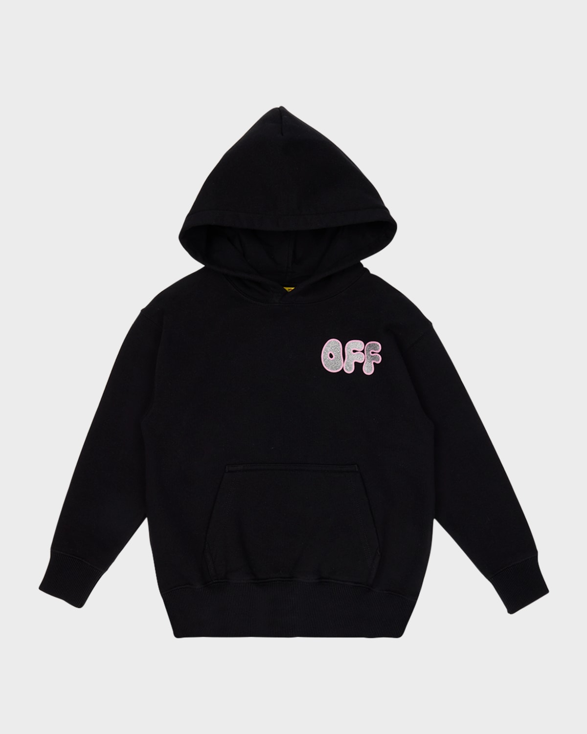 Girl's Glitter Chunky Logo-Print Hoodie, Size 4-12