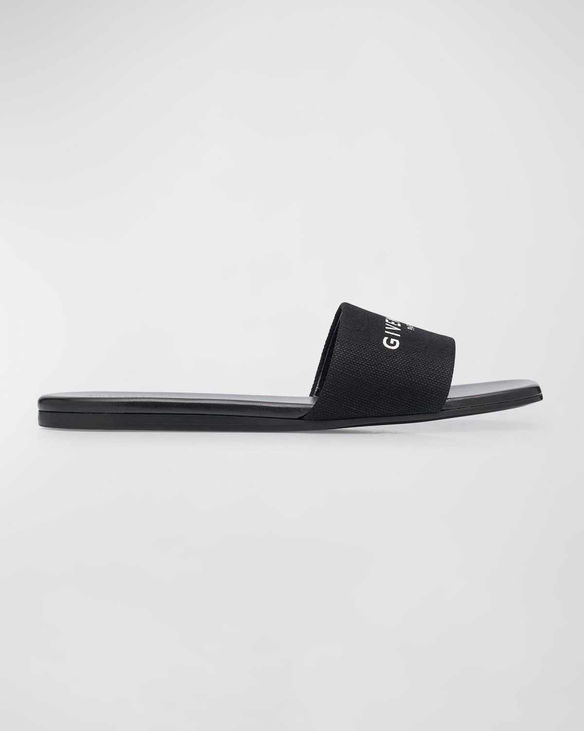 Shop Givenchy 4g Logo Flat Slide Sandals In 001- Black