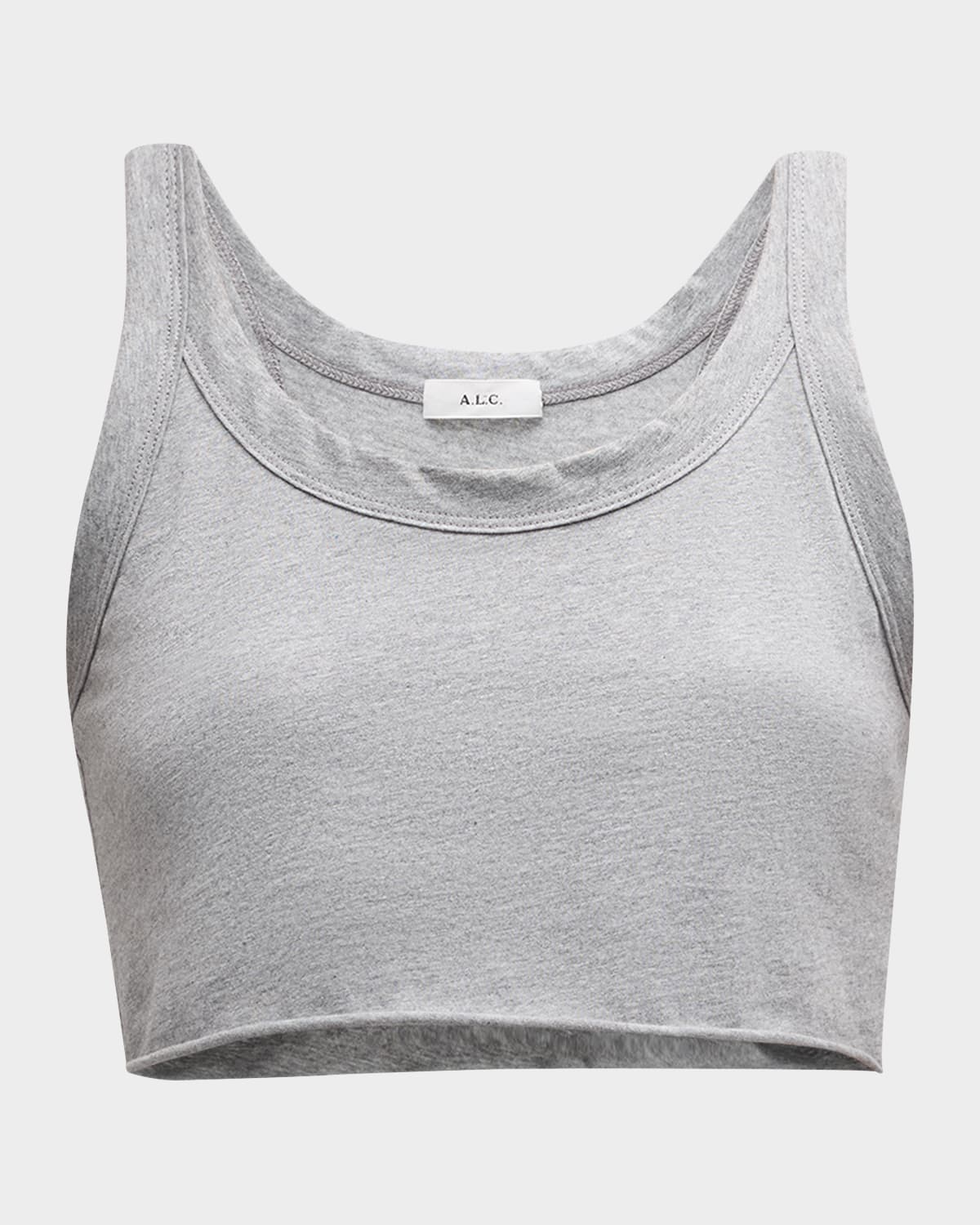 Shop A.l.c Halsey Cropped Scoop-neck Tank Top In Grey Melan