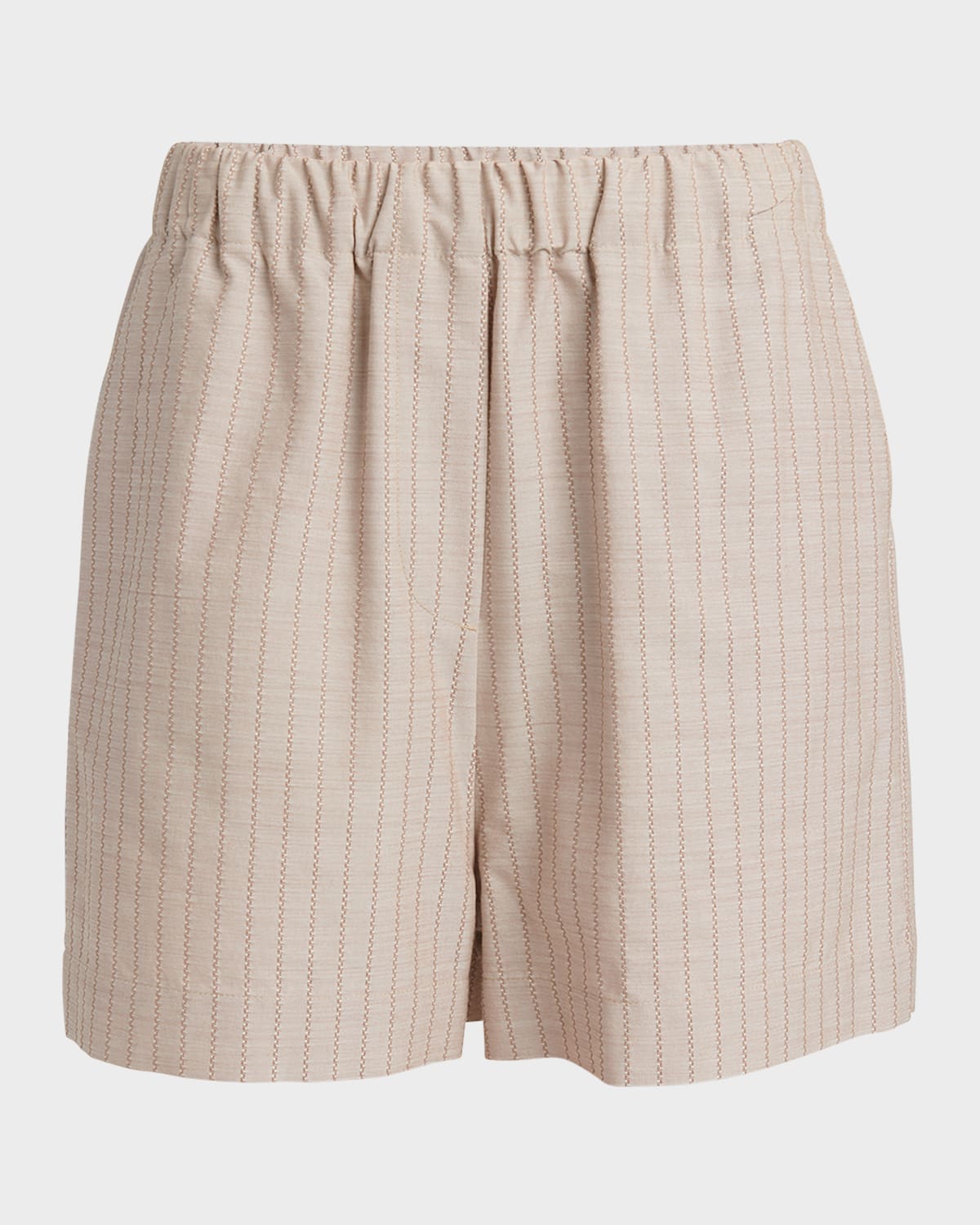 Shop Golden Goose Stripe Jacquard Pull-on Shorts In Almondine