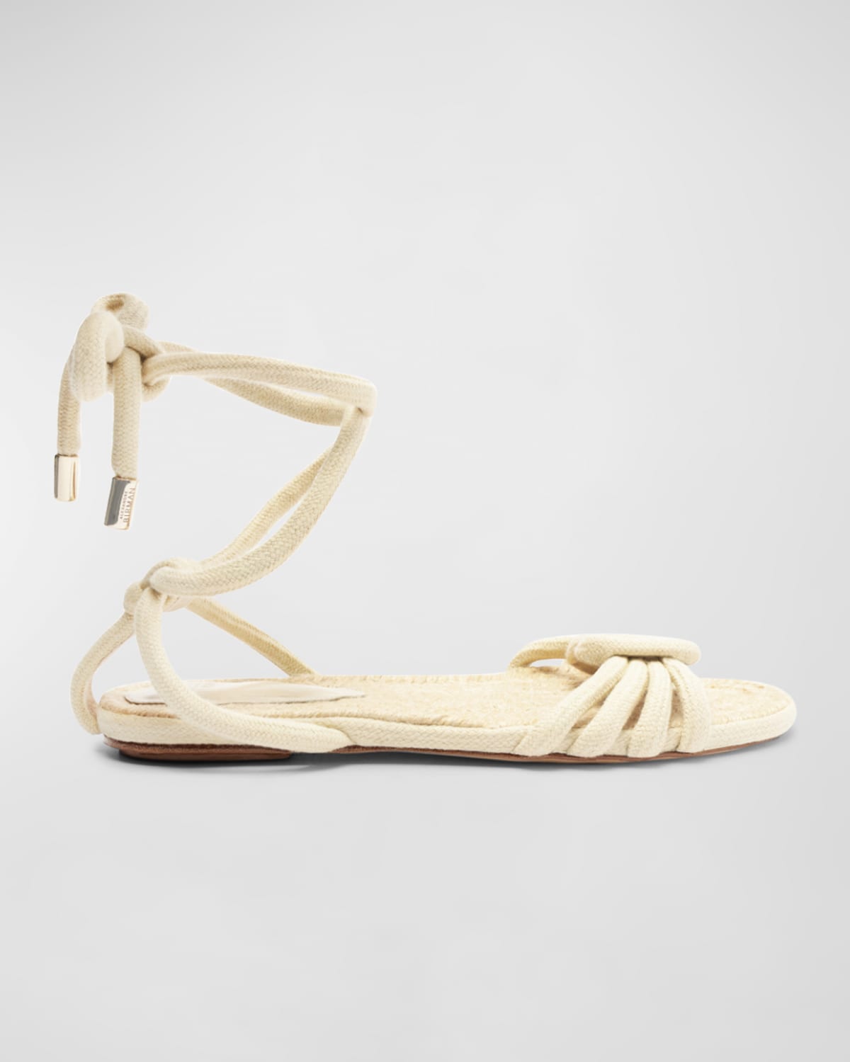 Shop Alexandre Birman Vicky Knotted Rope Ankle-tie Sandals In White