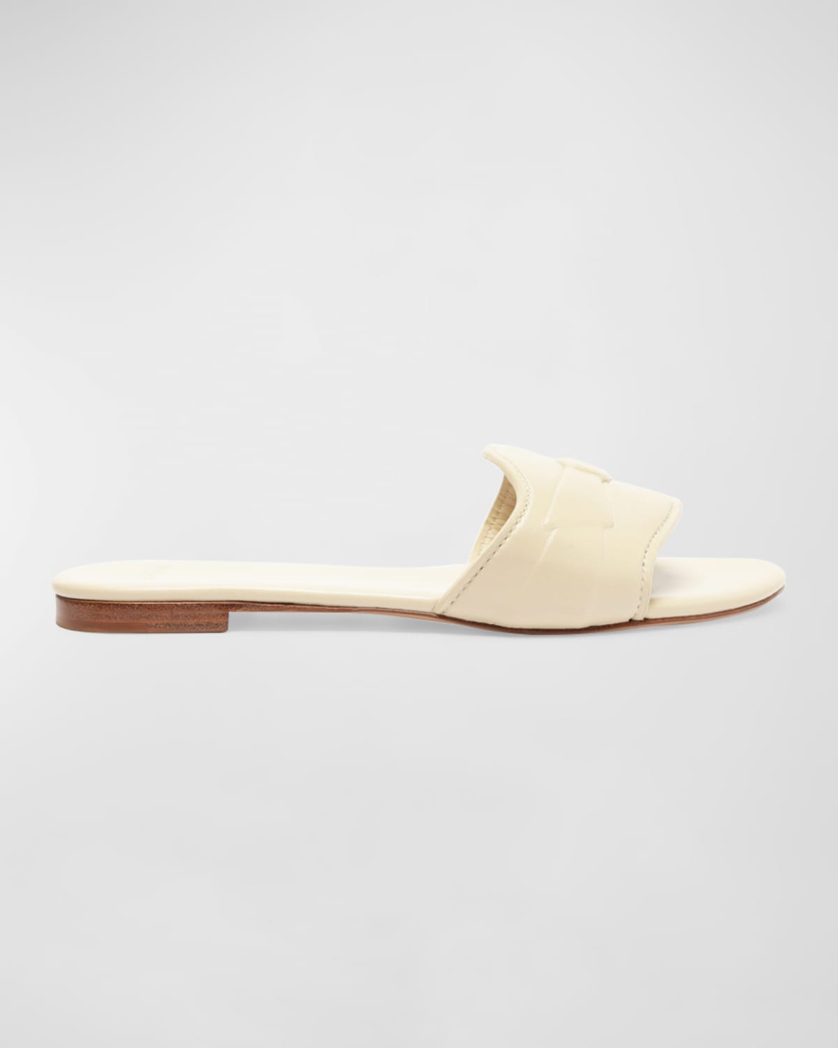 Shop Alexandre Birman Clarita Leather Embossed Bow Slide Sandals In White