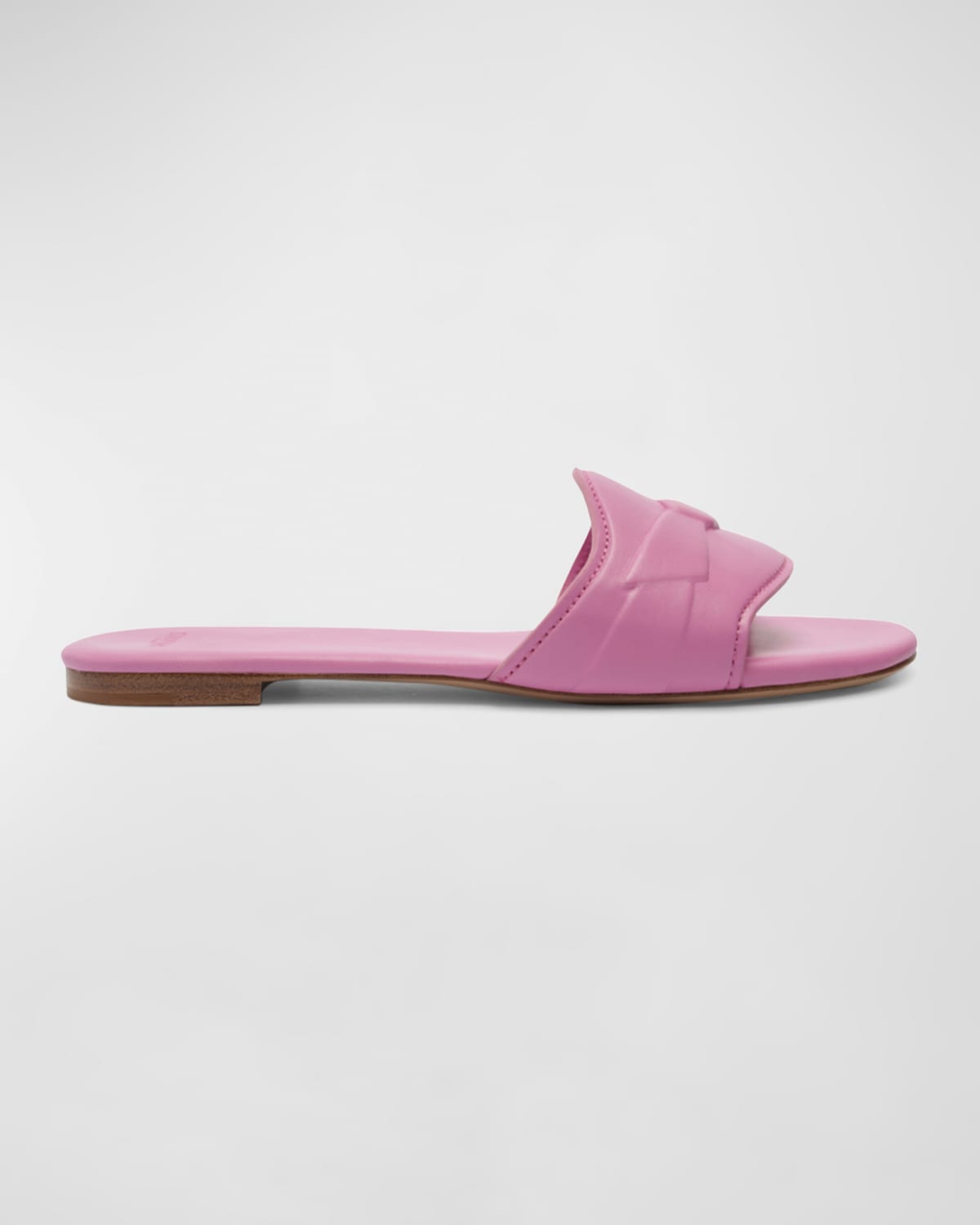 Shop Alexandre Birman Clarita Leather Embossed Bow Slide Sandals In Pink