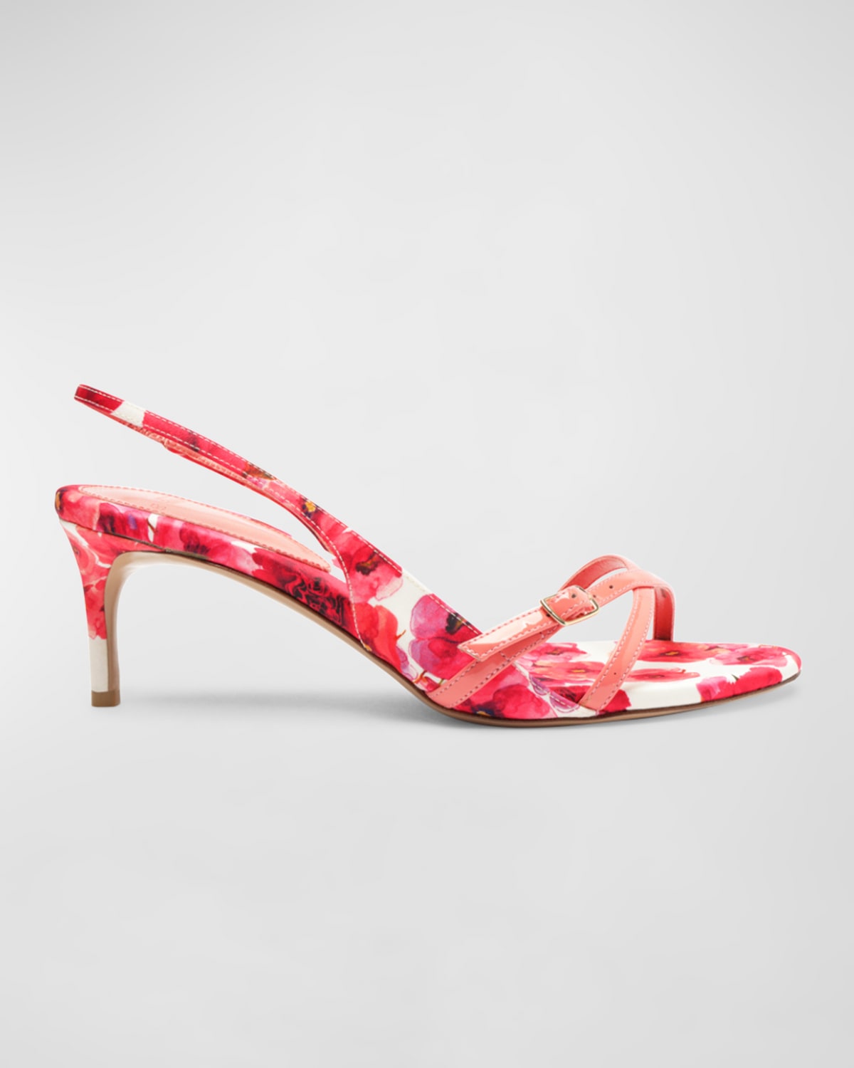 Shop Alexandre Birman Maia Floral Crisscross Slingback Sandals In Pink