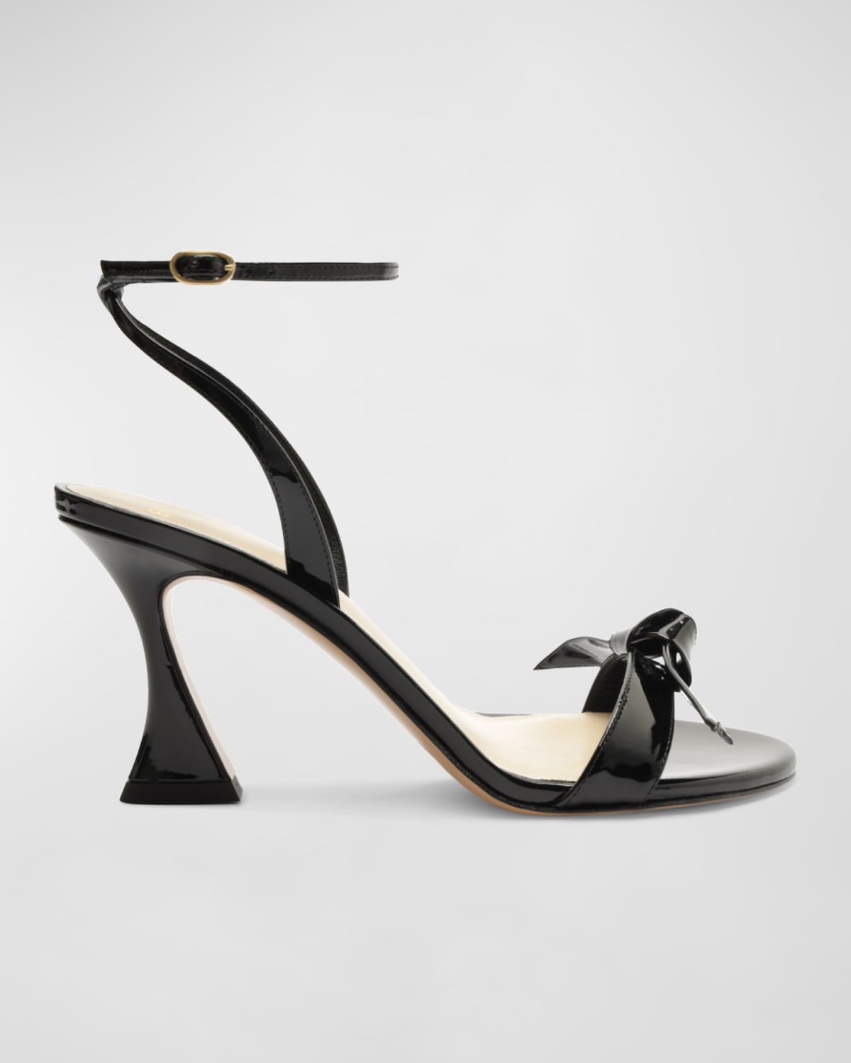 Shop Alexandre Birman Clarita Bell Leather Ankle-strap Sandals In Black