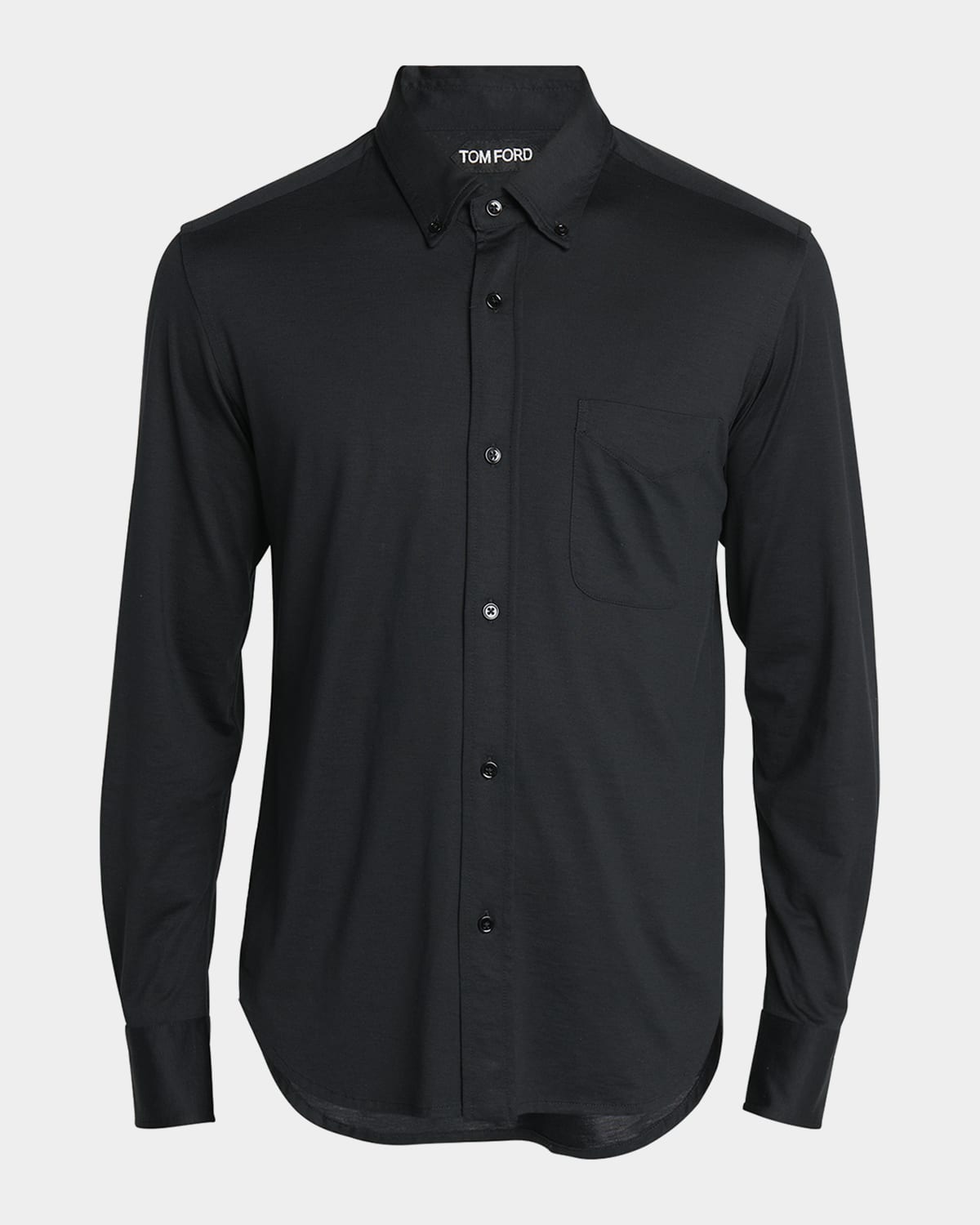 Tom Ford Fluid Silk Slim Fit Shirt In Black
