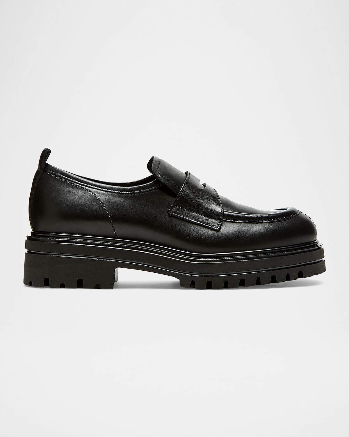 Tray Leather Lug-Sole Penny Loafers
