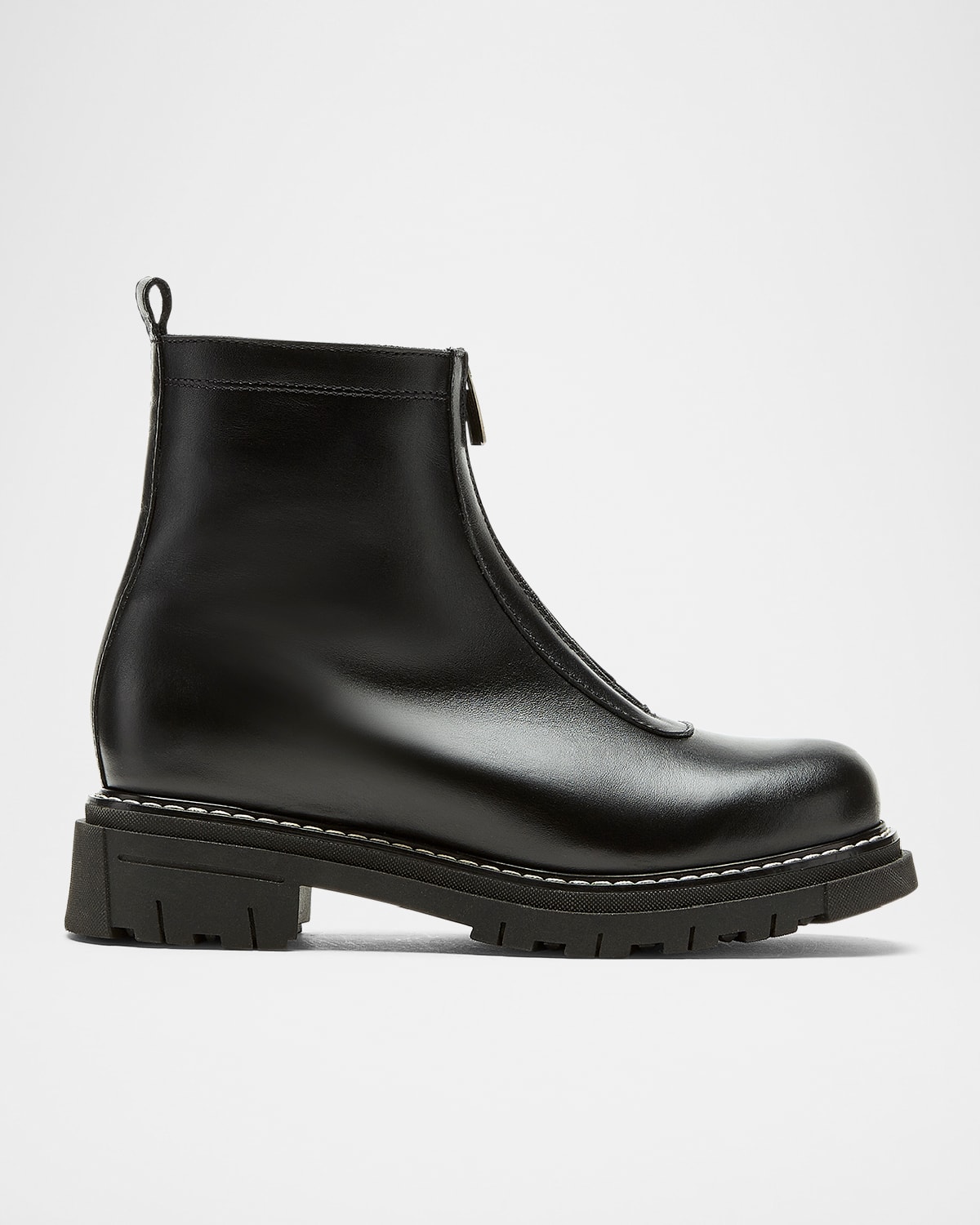 Deon Leather Zip-Up Ankle Booties