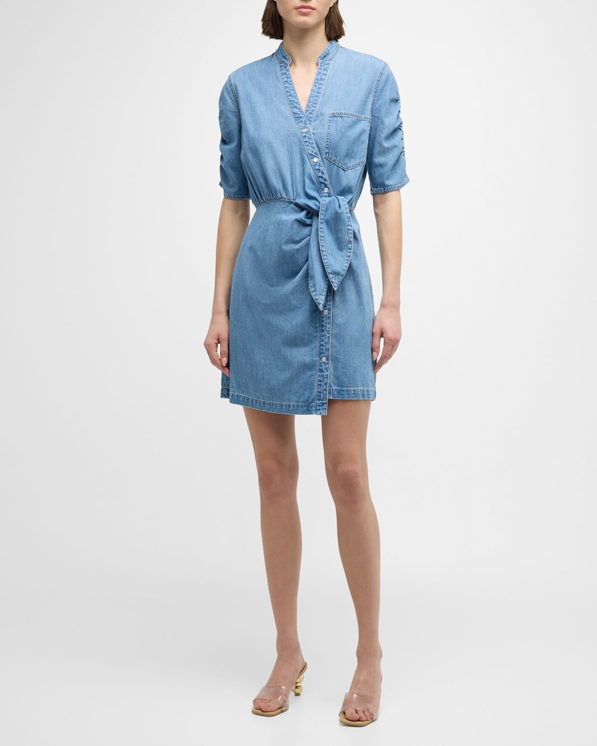 Dunn Denim Mini Wrap Dress