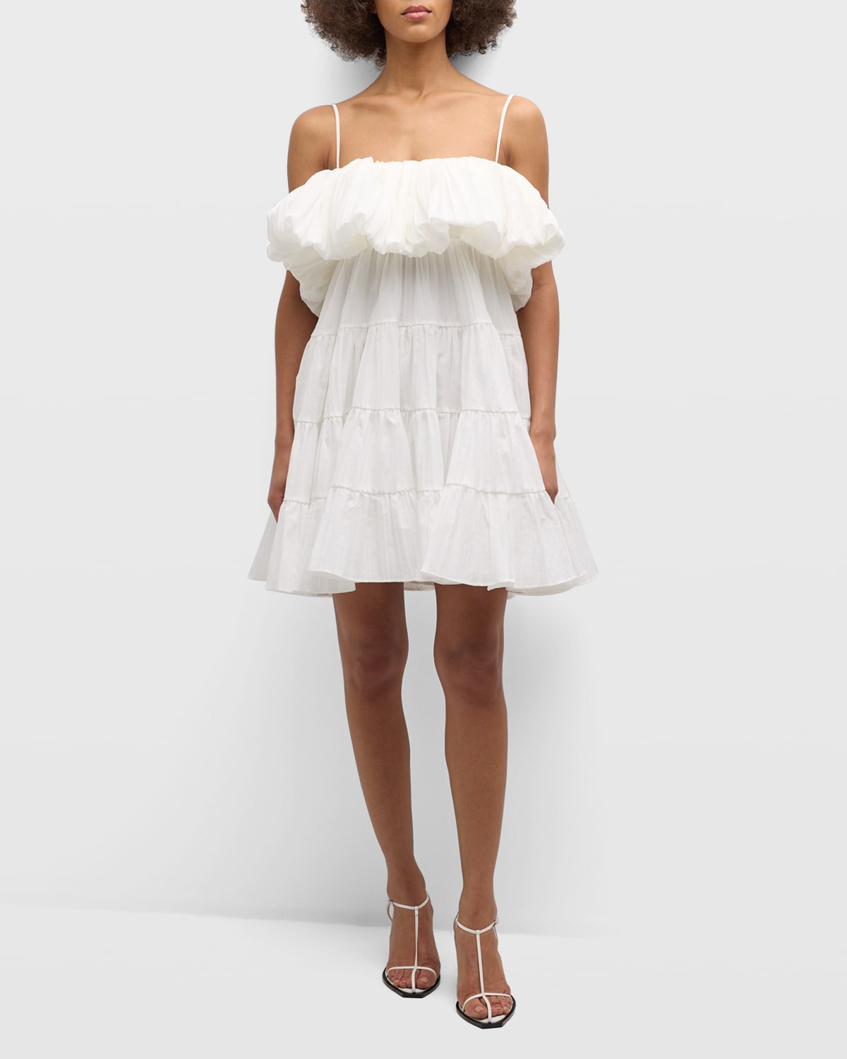 Acler Dellwood Tiered Mini Dress In White