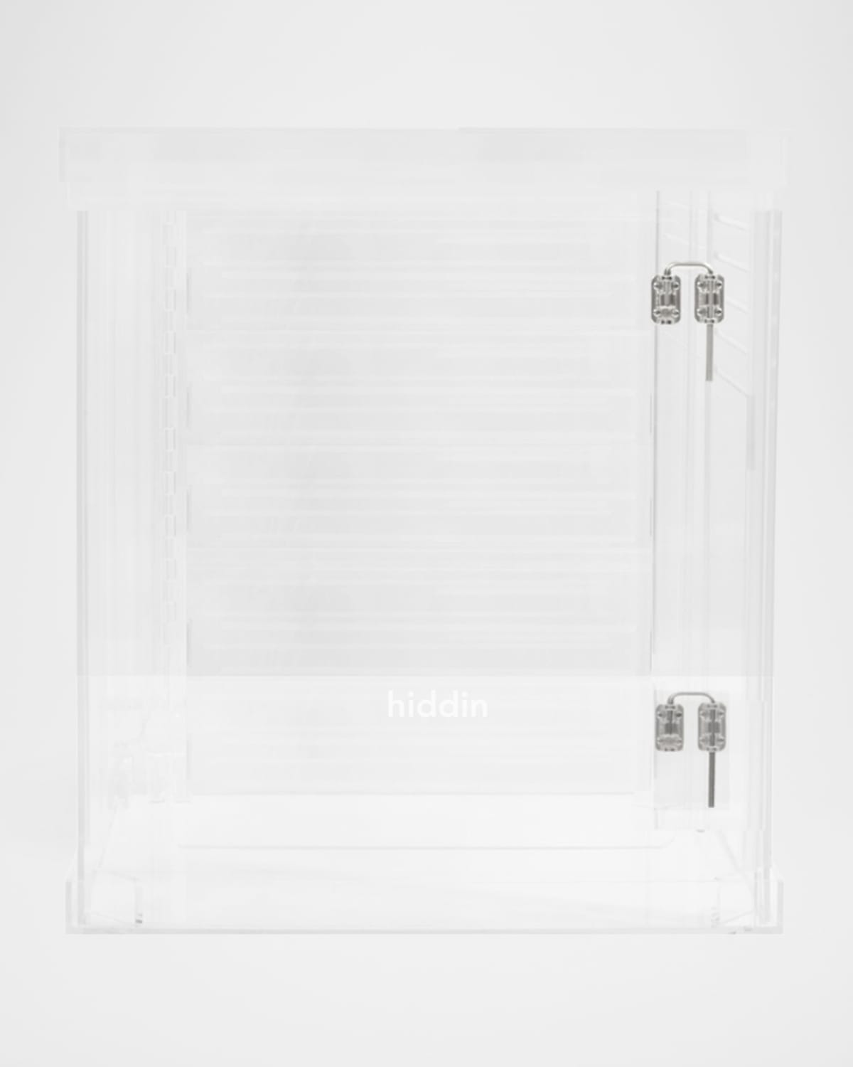 Hiddin Large Clear View Pet Crate With Silver Latches In Clear