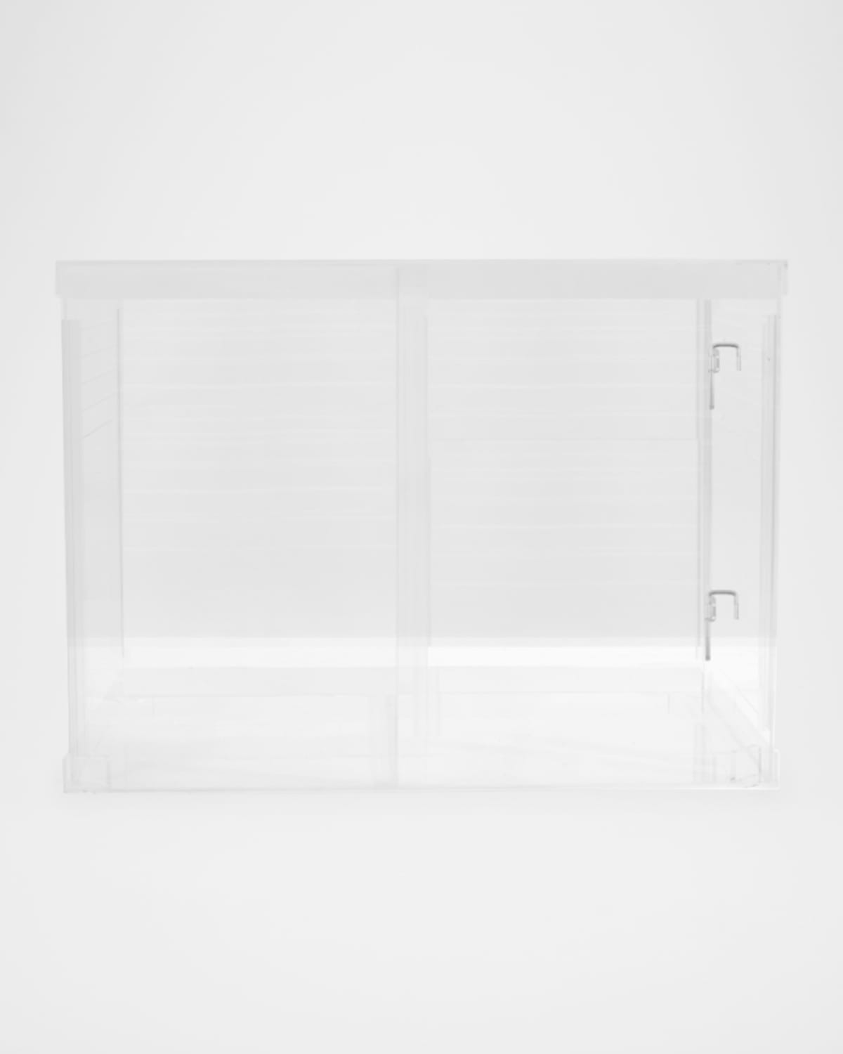 Hiddin Medium Clear View Pet Crate With Silver Latches In Clear