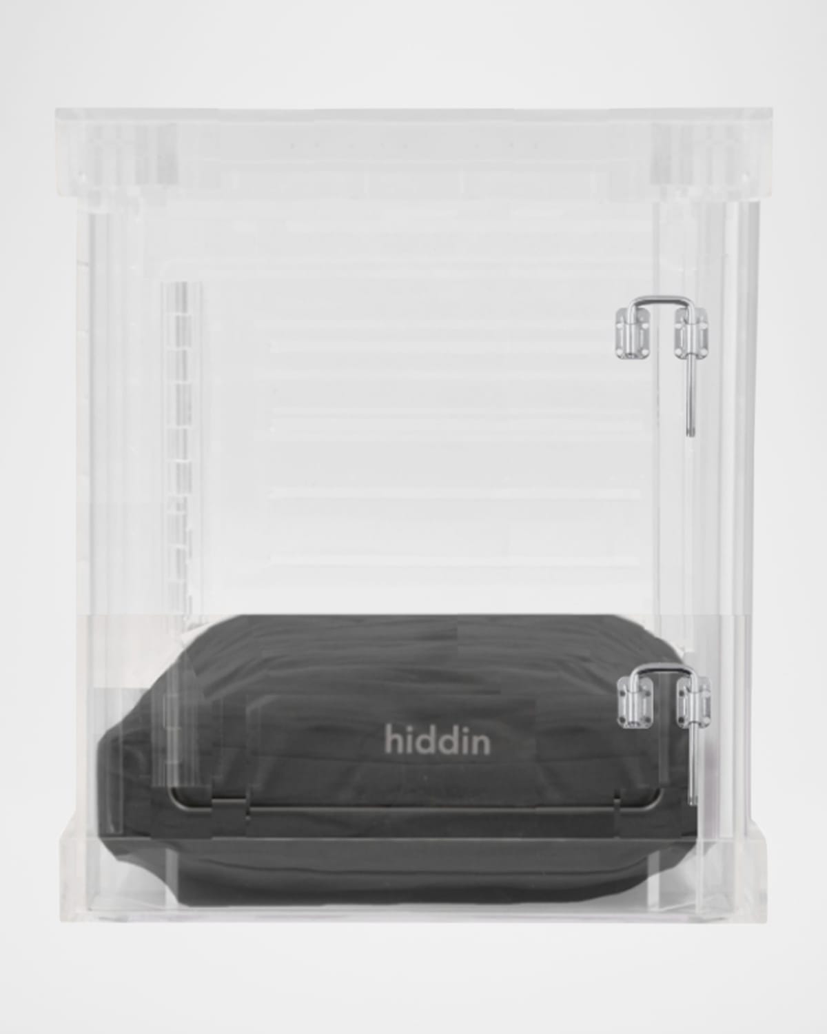Hiddin Small Clear View Pet Crate With Silver Latch In Charcoal