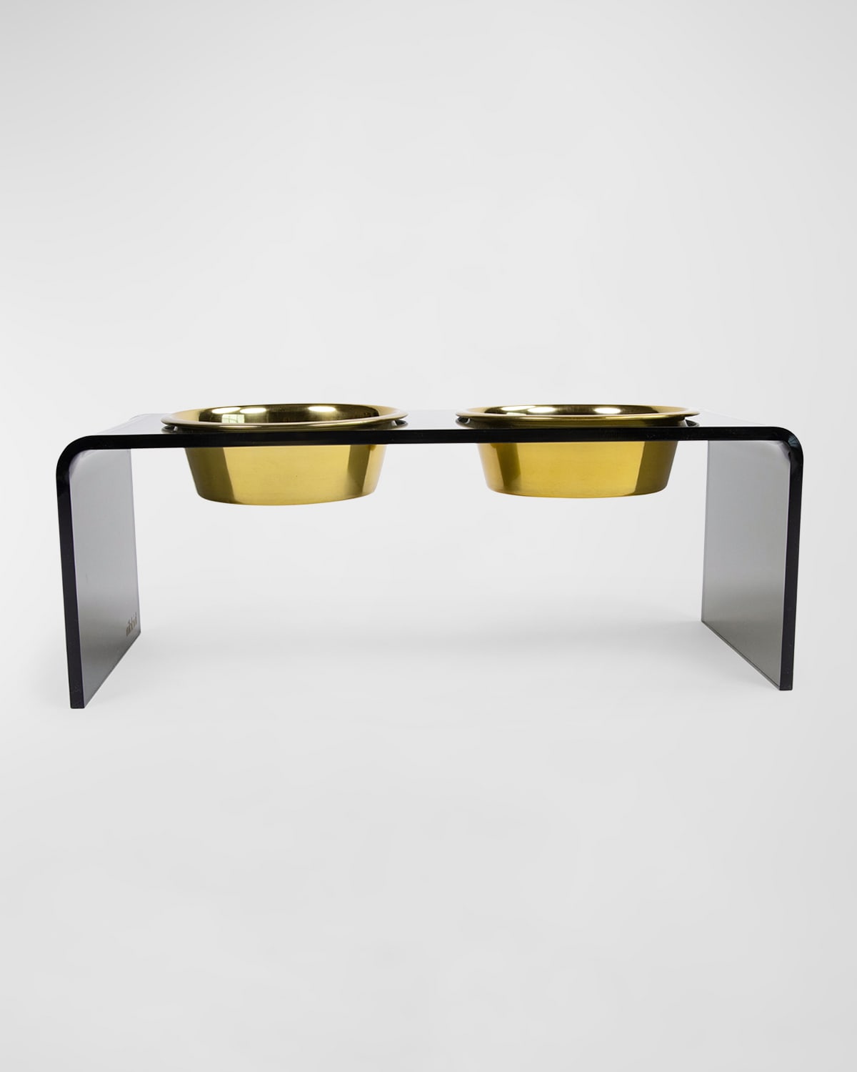 Hiddin Medium Smoke Grey Double Bowl Pet Feeder, 1 Qt In Multi