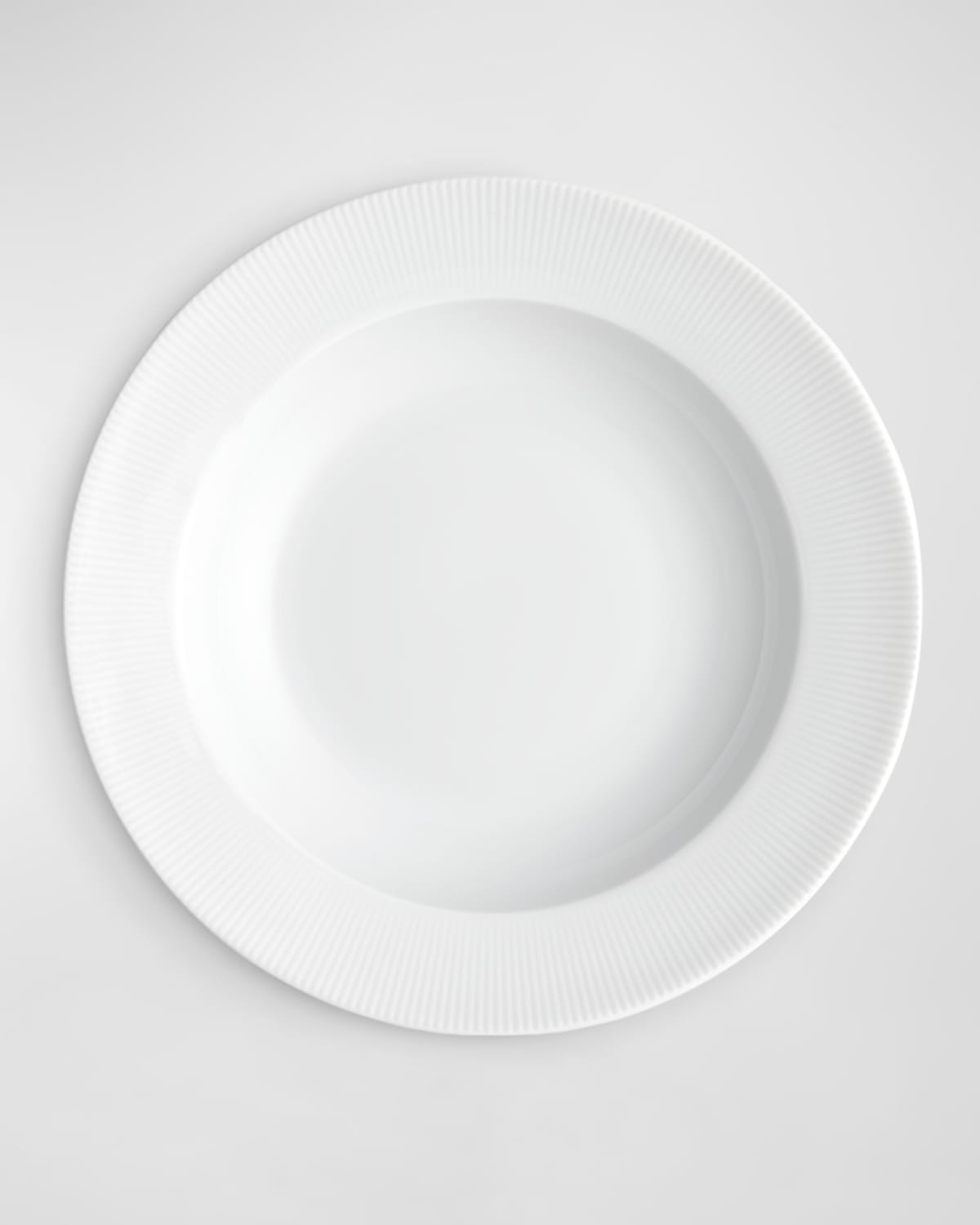 Pillivuyt Eventail Set Of 4 Rimmed Pinstripe Soup Plates - 8.5" In White