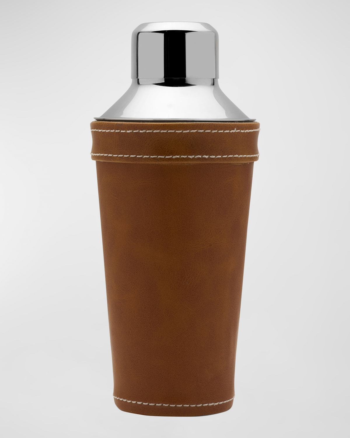 Shop Mikasa Faux Leather Stitched Cocktail Shaker, 28 oz In Brown