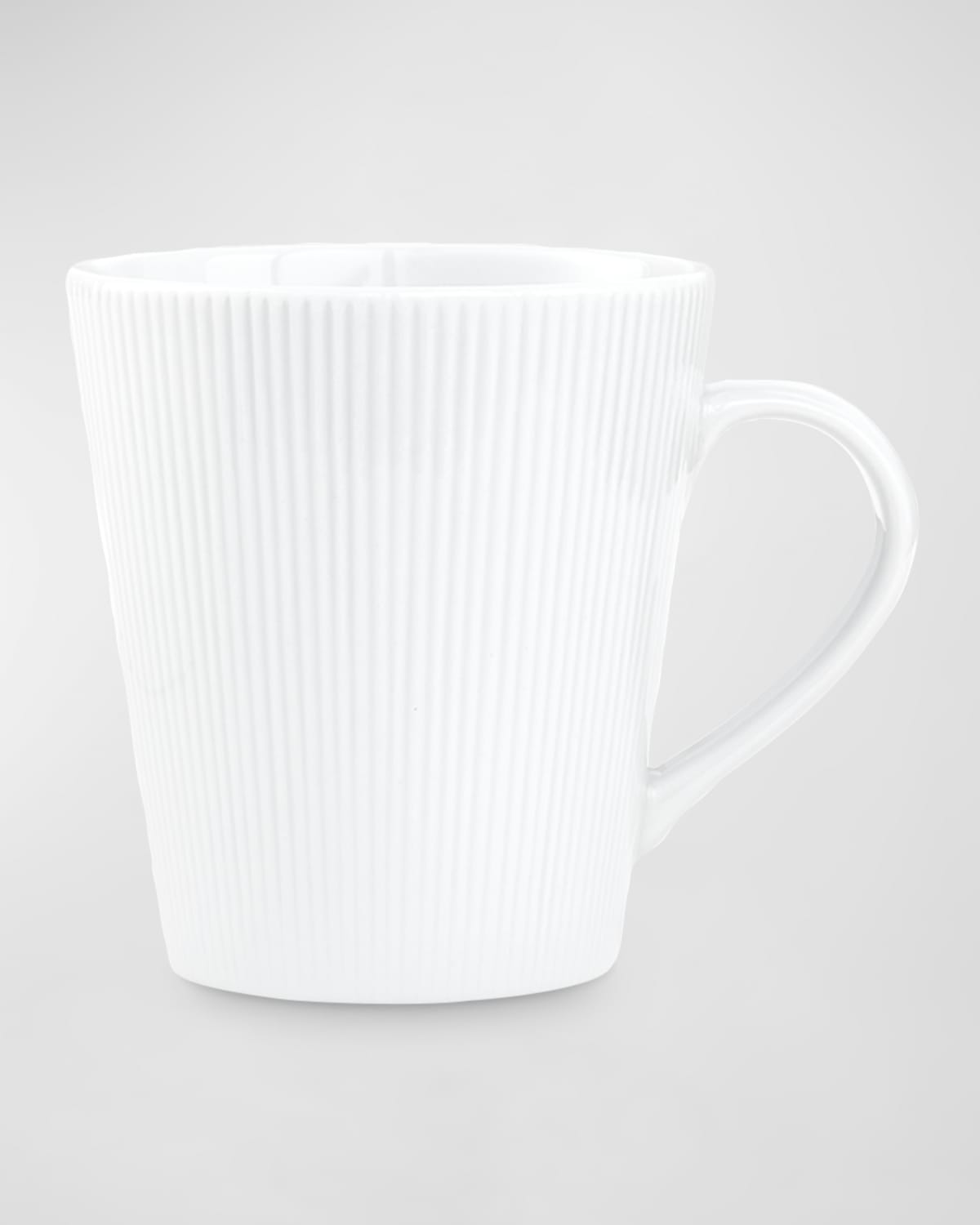 Pillivuyt Eventail 9 oz Mugs, Set Of 4 In White