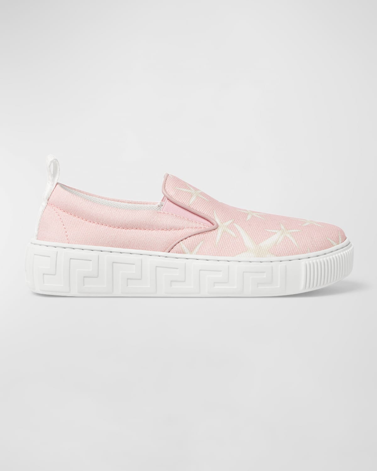 Versace Girl's La Vacanza Leather Sneakers, Kids In Pink