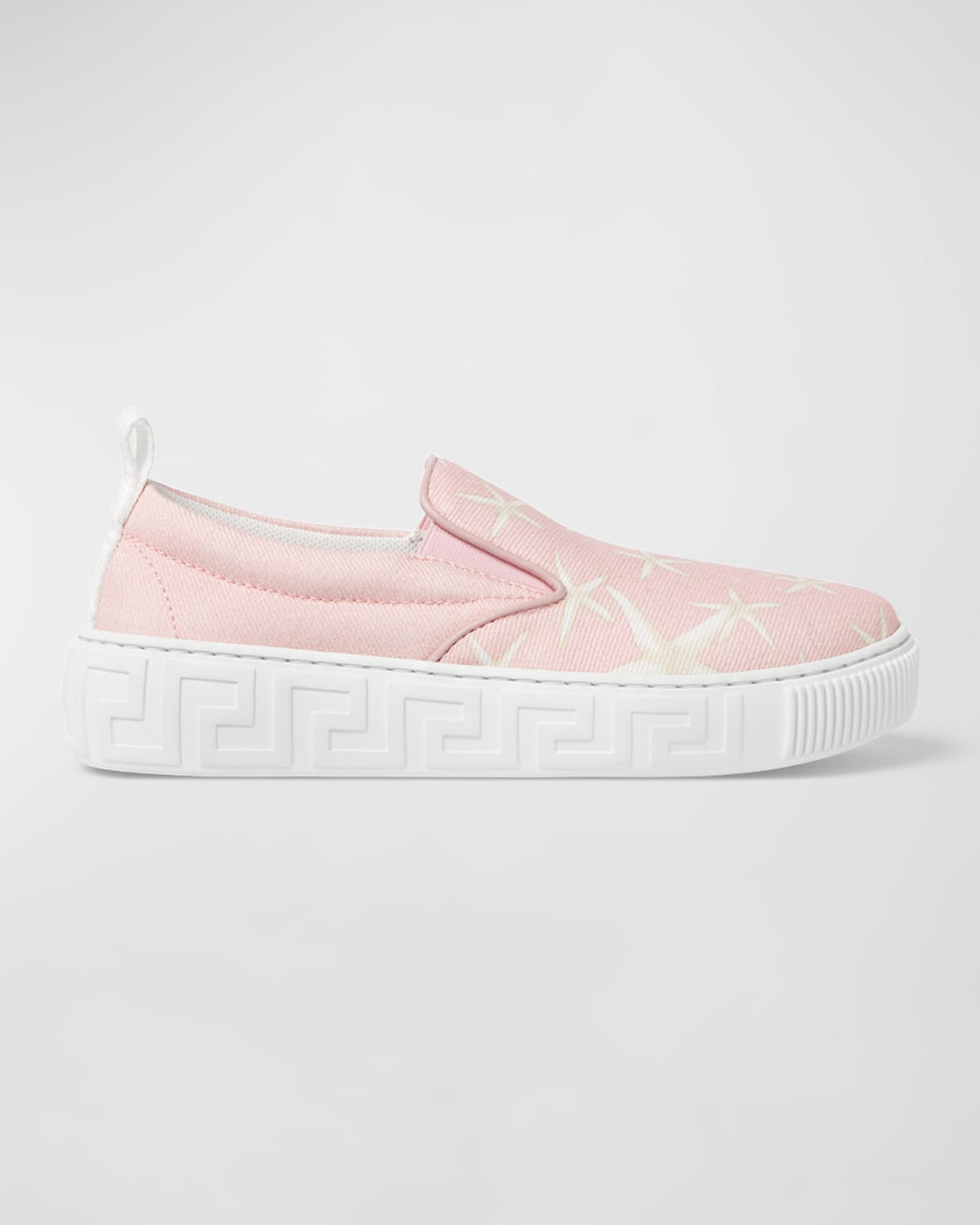 Shop Versace Girl's La Vacanza Leather Sneakers, Toddlers In Dusty Rose