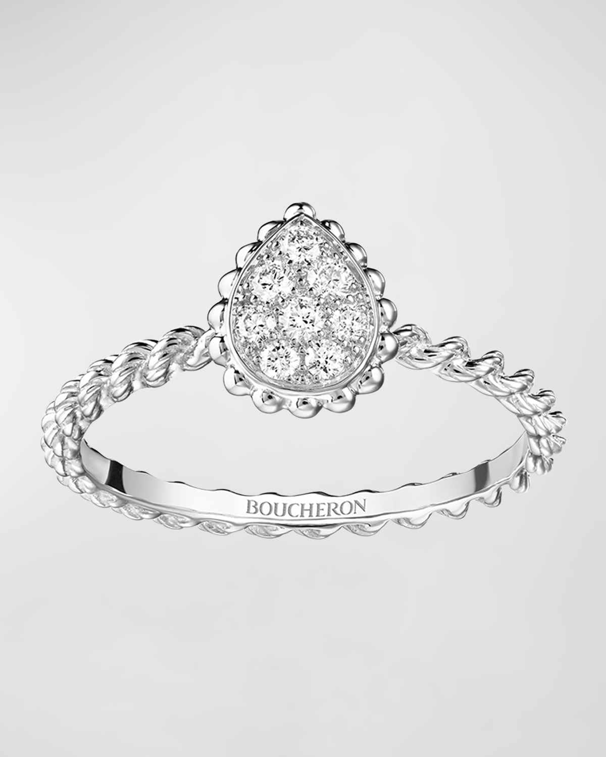 Serpent Bohème Pave Diamond Ring in 18K White Gold, XS Motif