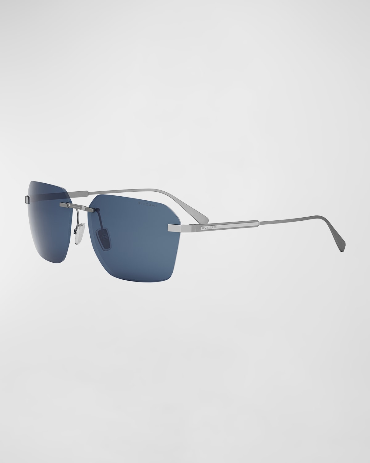 Shop Bvlgari Octo Sunglasses In Matte Palladium Blue