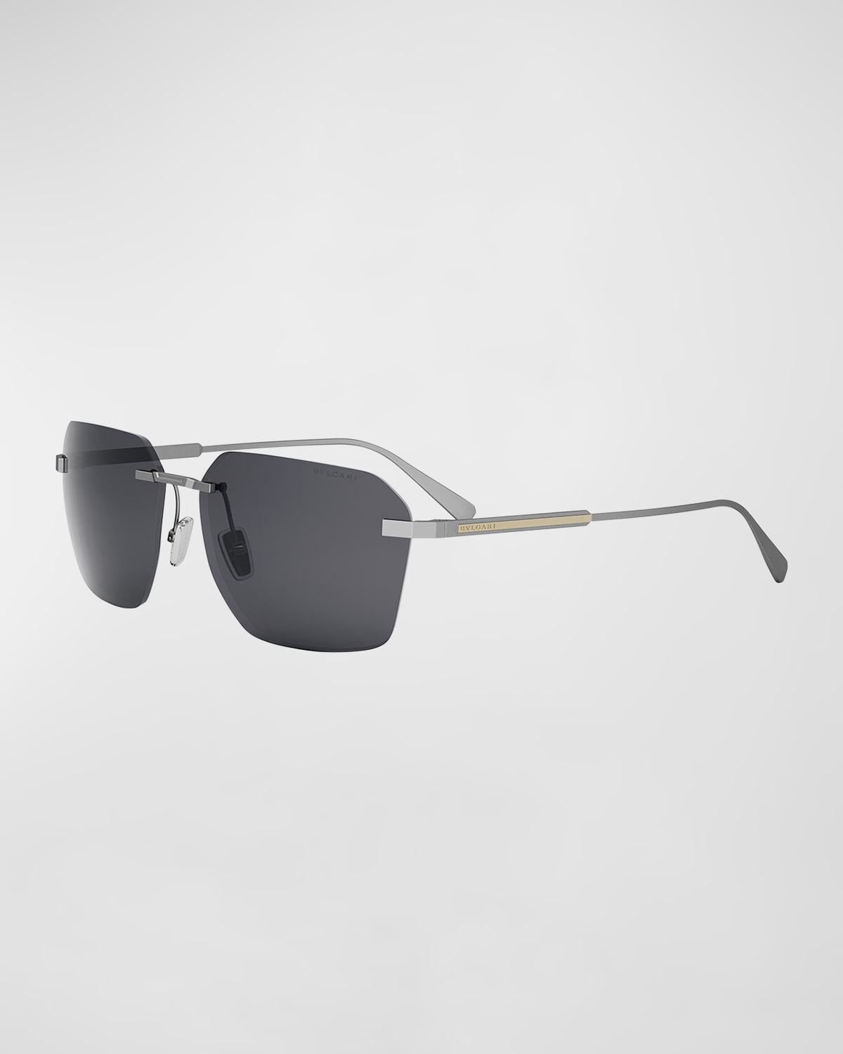 Shop Bvlgari Octo-polar Sunglasses In Matte Palladium Polarized