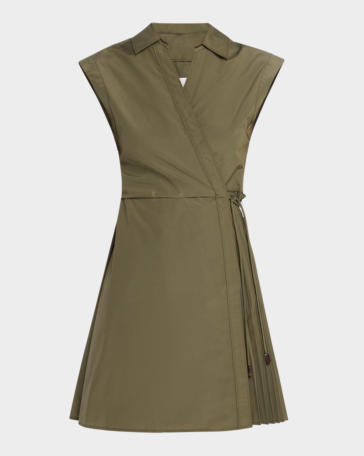 Shivon Cap-Sleeve Poplin Mini Wrap Dress