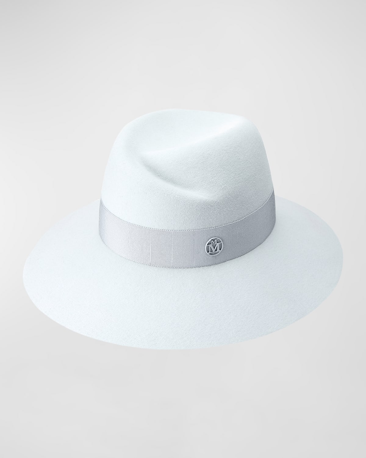 MAISON MICHEL VIRGINIE BLUE FELT FEDORA 