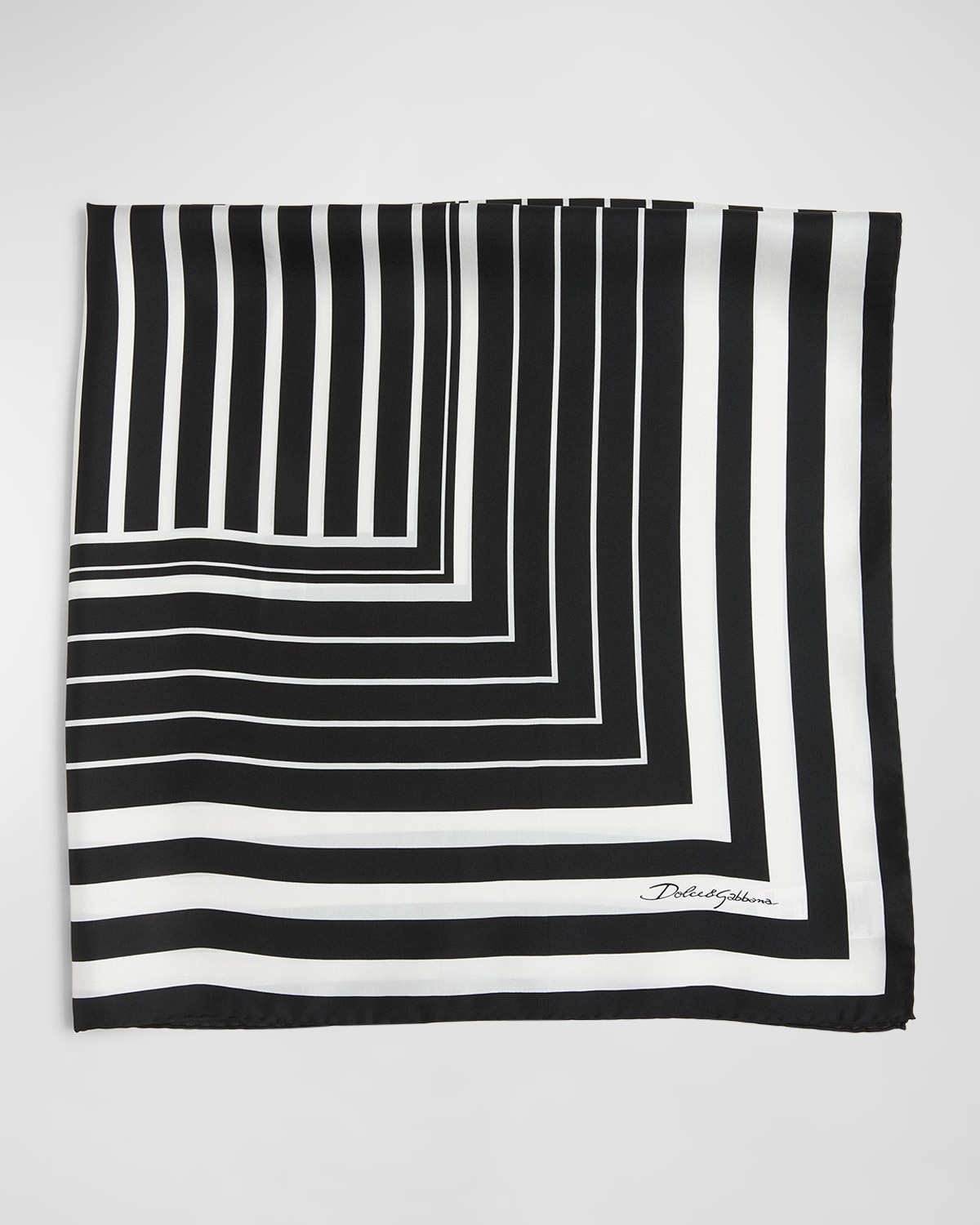 Shop Dolce & Gabbana Striped Silk Twill Square Scarf In Hn5gg Righe Fdo Nero