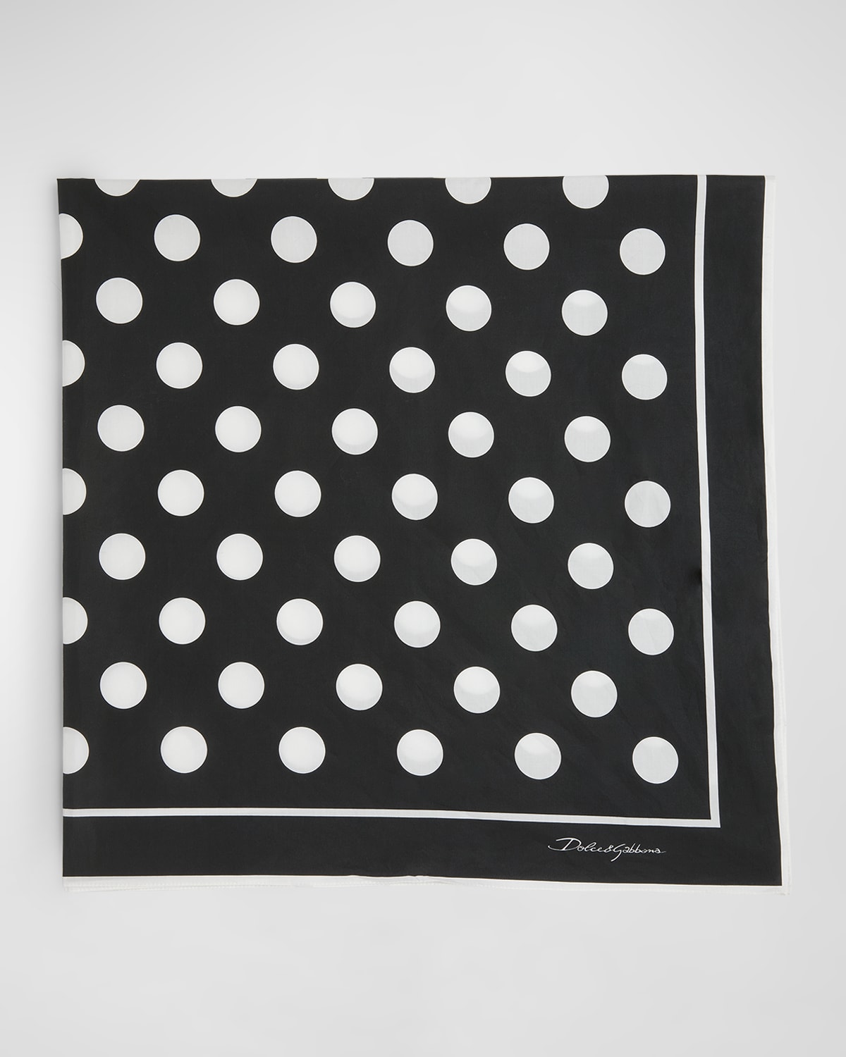 Polka-Dot Cotton Square Scarf
