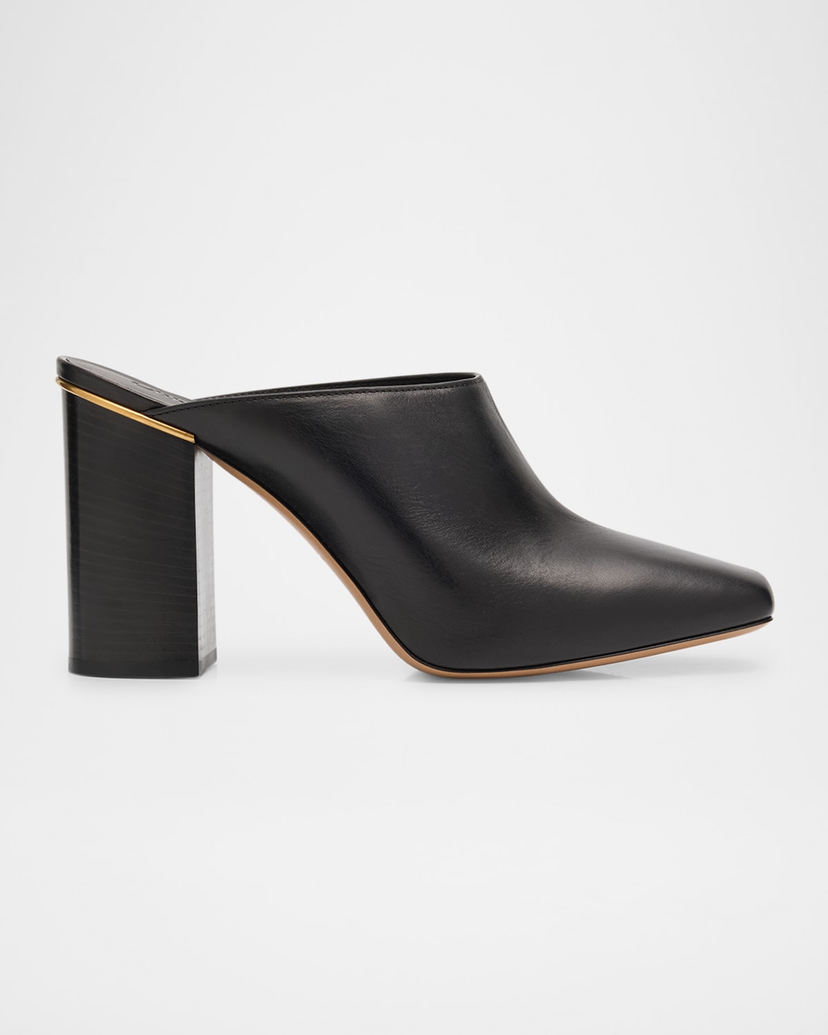 Chloé Mules À Talon Ambre Femme Noir Taille 36 100% Cuir De Veau In Black