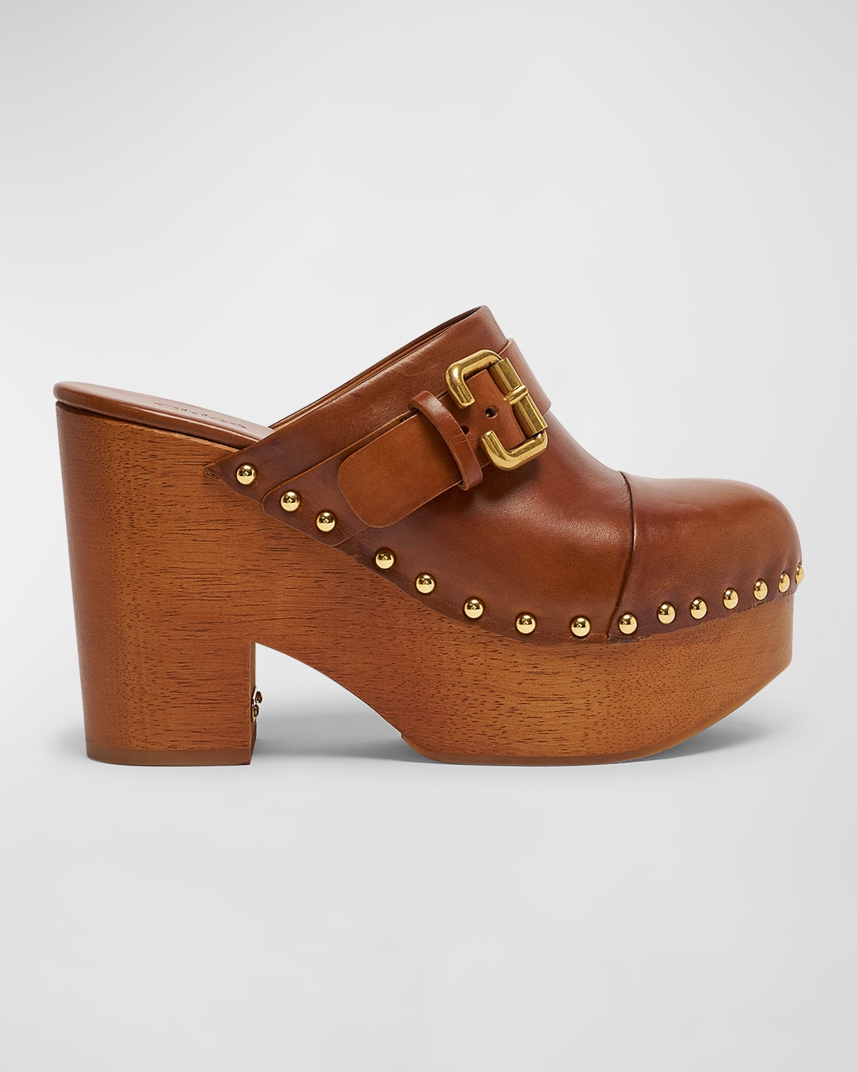 Jeannette Leather Platform Clogs