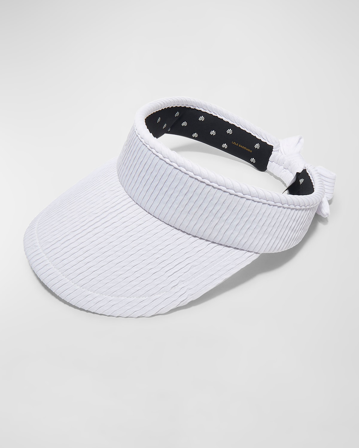 Shop Lele Sadoughi White Swimmer Bow Tie Visor In Chalk 100