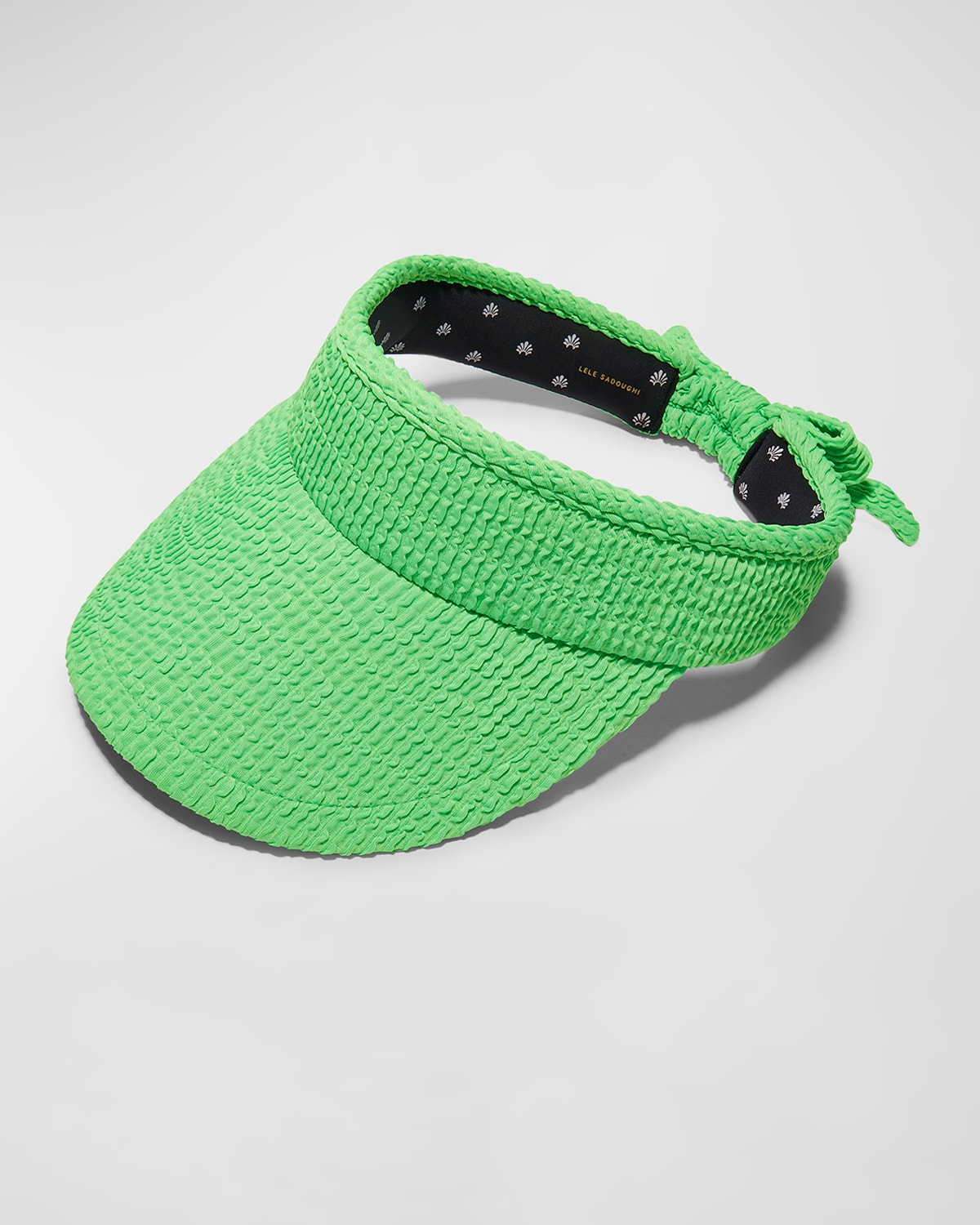 Shop Lele Sadoughi Green Swimmer Bow Tie Visor In Parakeet 300