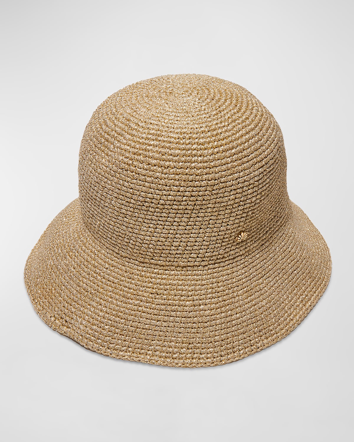 Shop Lele Sadoughi Metallic Raffia Large Brim Hat In Gold 720