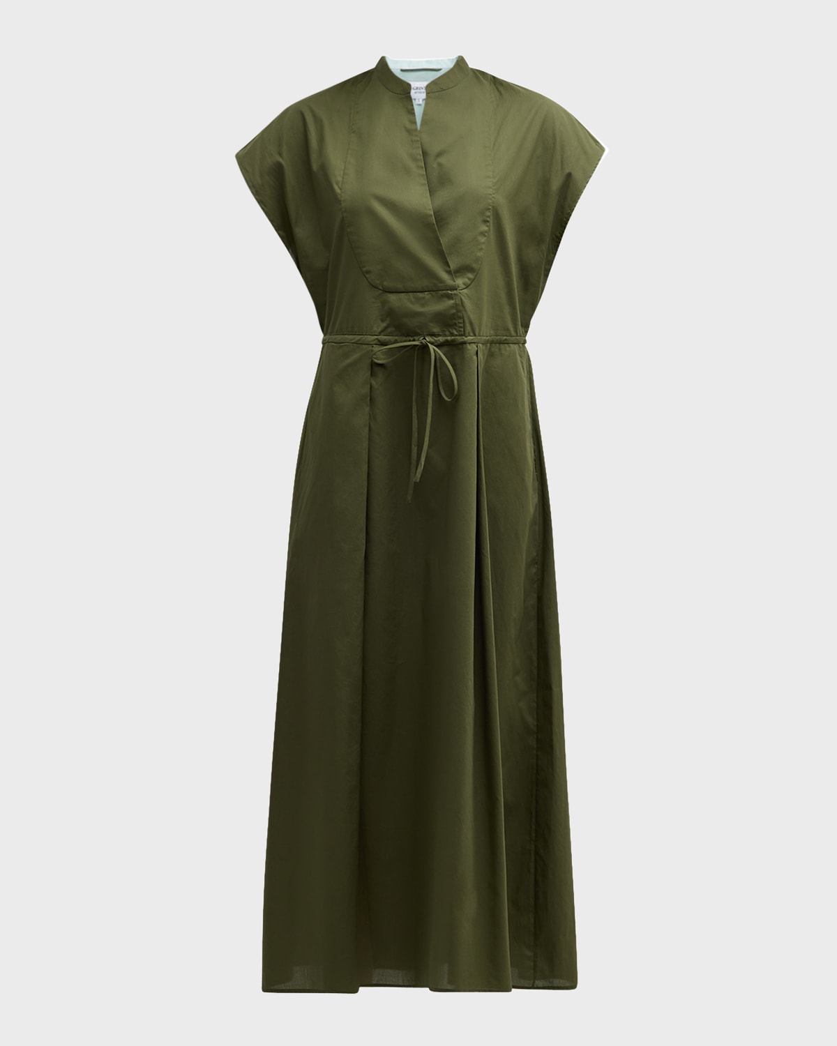Jean Pleated Cotton Maxi Dress