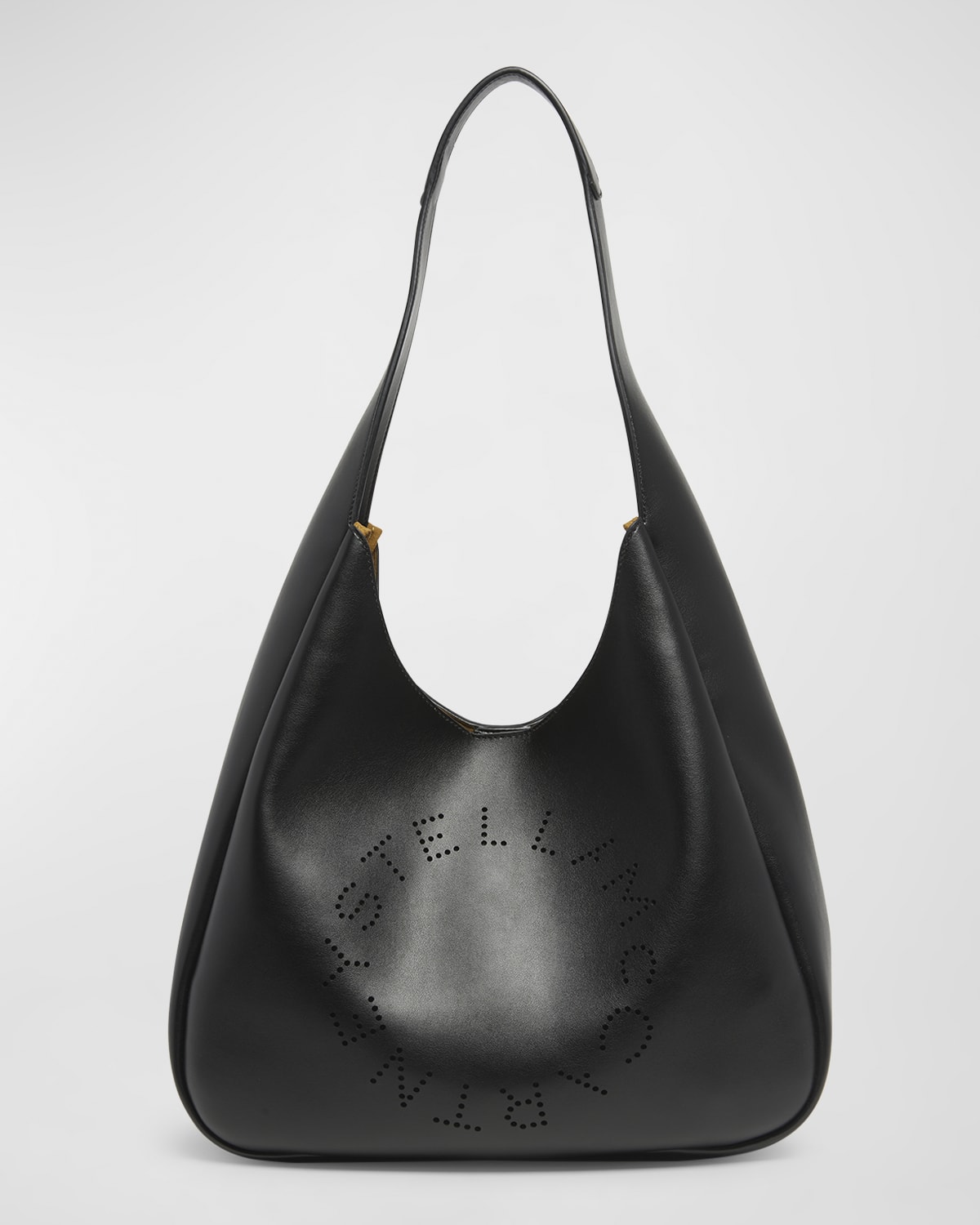 Large Logo Vegan Leather Hobo Bag