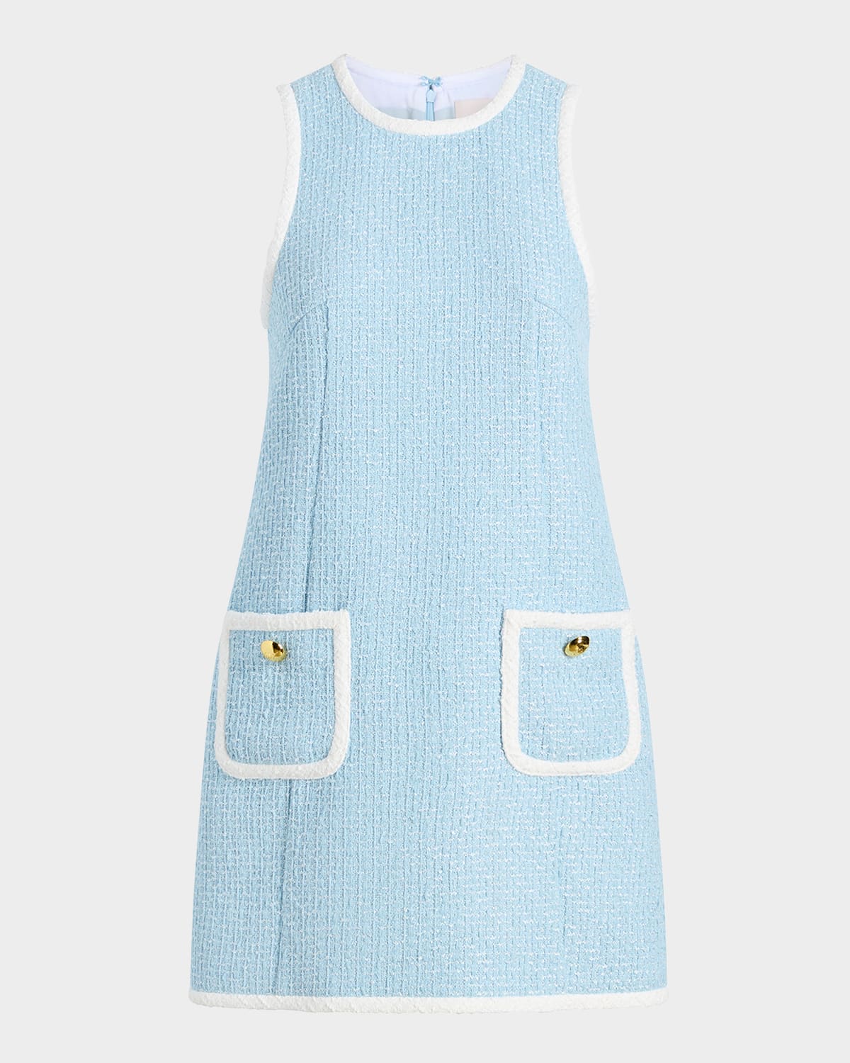 Shop Cinq À Sept Auden Contrast Tweed Sleeveless Mini Shift Dress