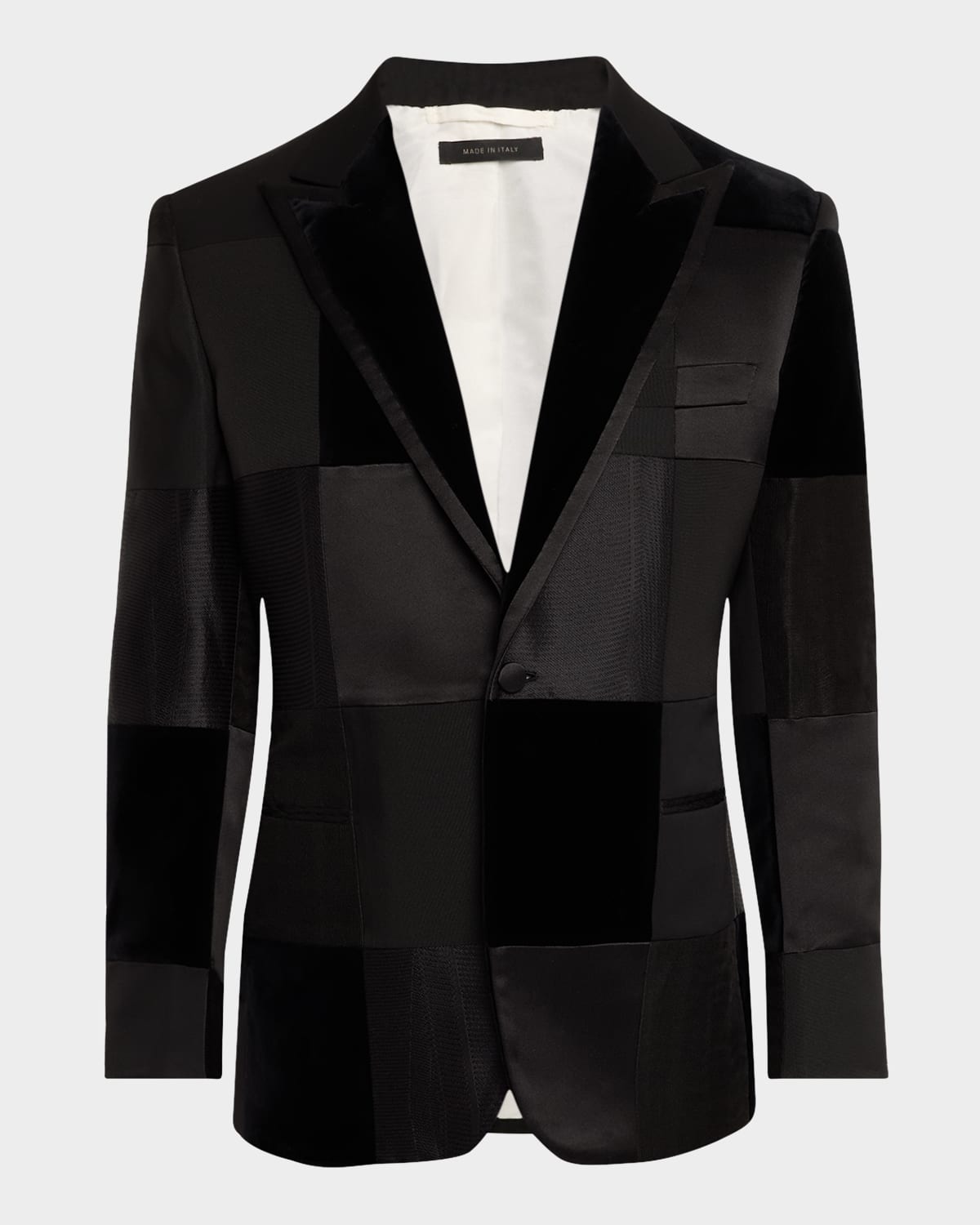 Brioni Men's Virgilio Patchwork Dinner Jacket In Black
