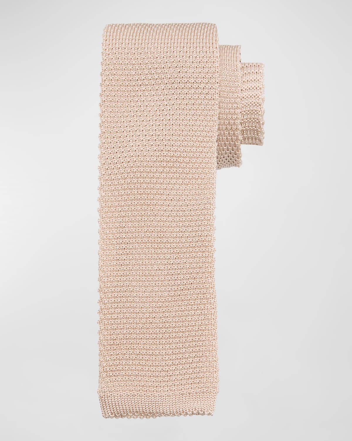 Brunello Cucinelli Men's Silk-cotton Knit Tie In Neutral