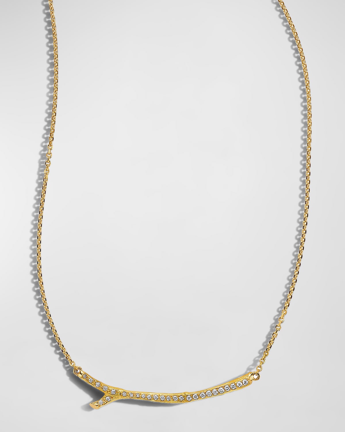 Wonderland Small Twig Necklace with Pave Diamonds