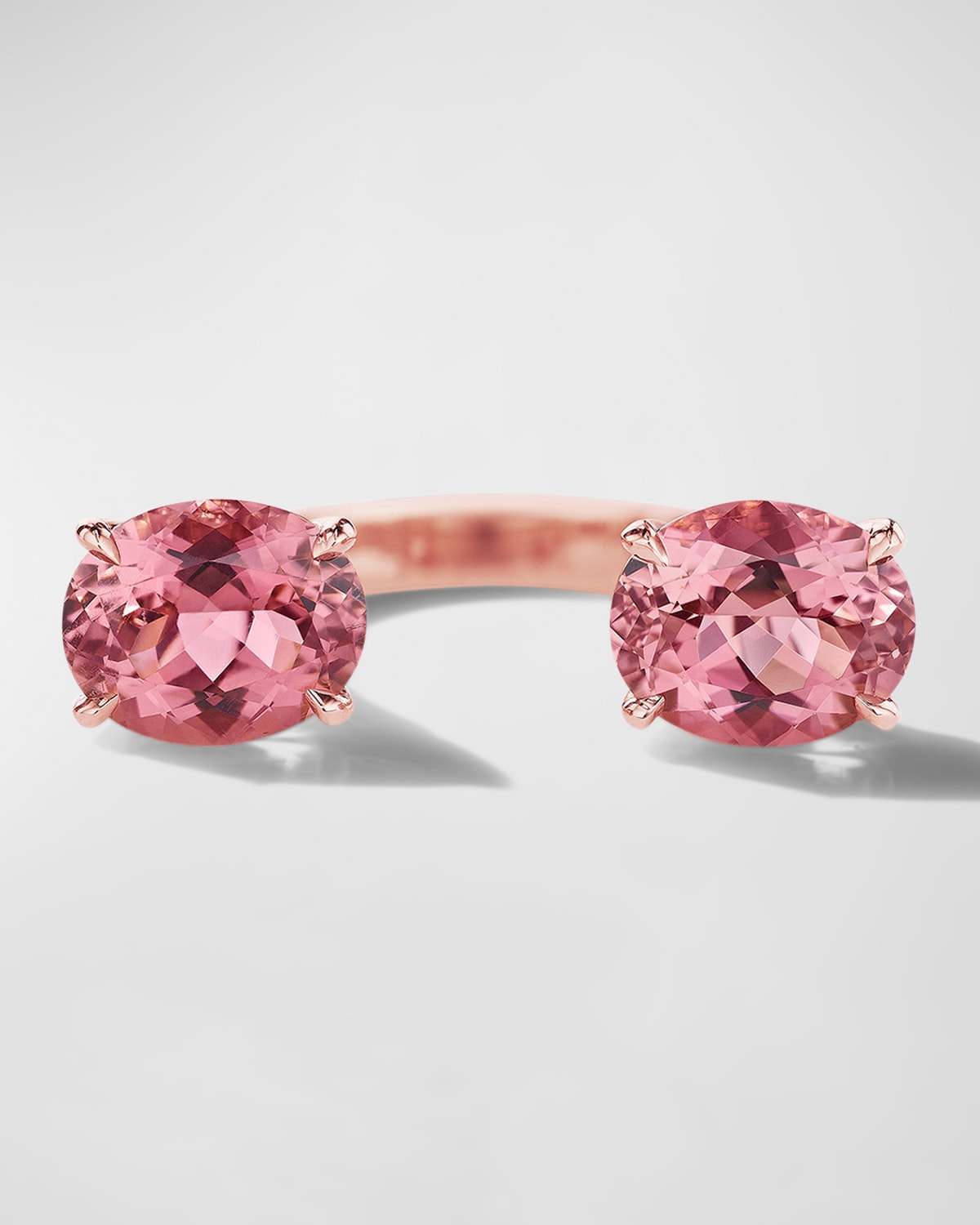 18K Rose Gold Oval Pink Tourmaline Classic Ring