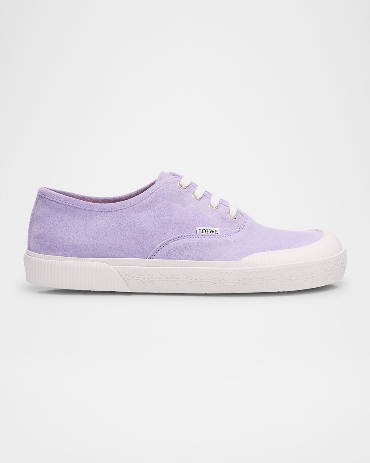 Shop Loewe X Paula's Ibiza Men's Terra Suede Low-top Sneakers In Lilac